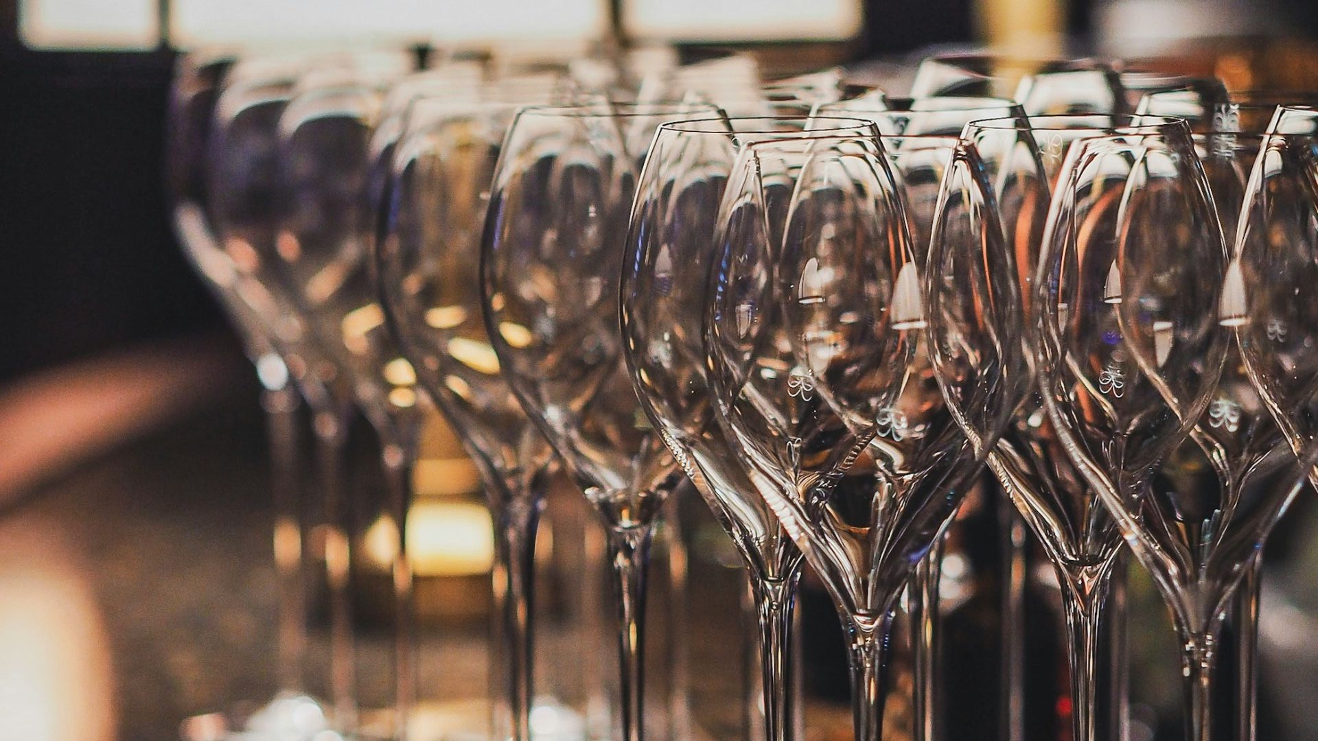 clear wine glass on table
