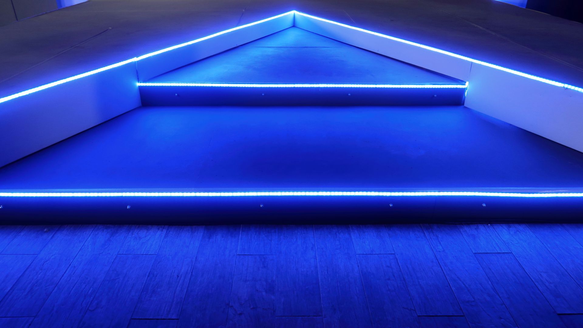 turned-on lights on stairs