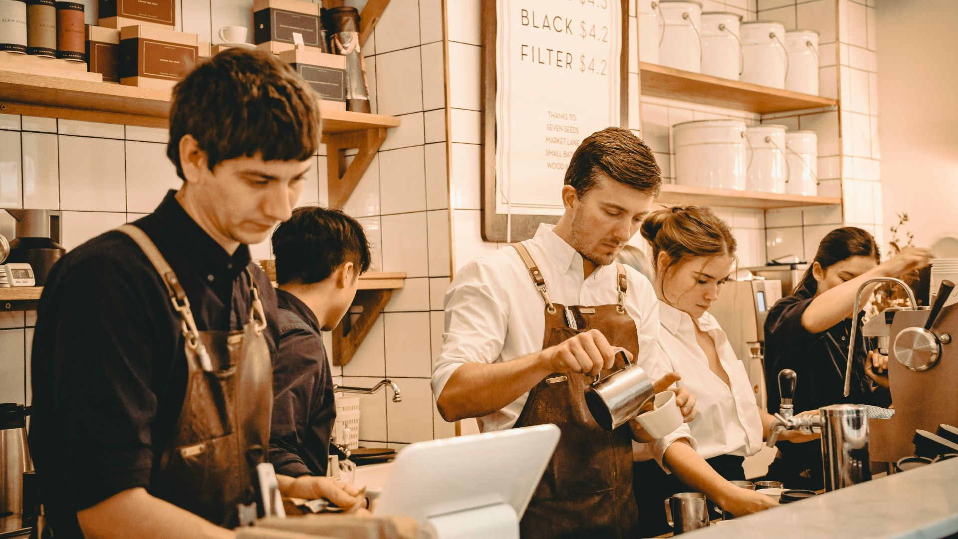 people working near desk