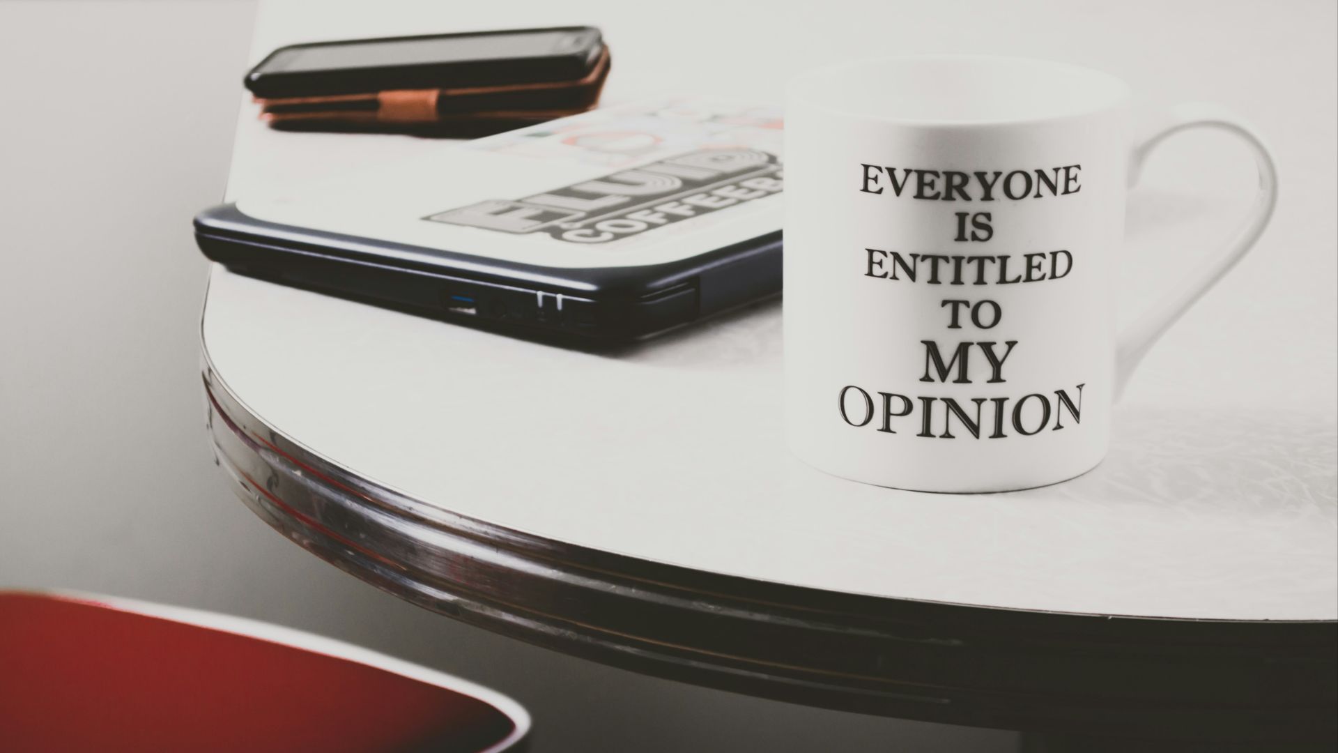 white ceramic mug on table
