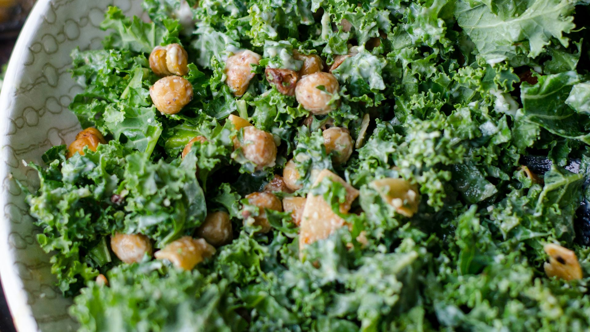 nuts and parsley in a bowl