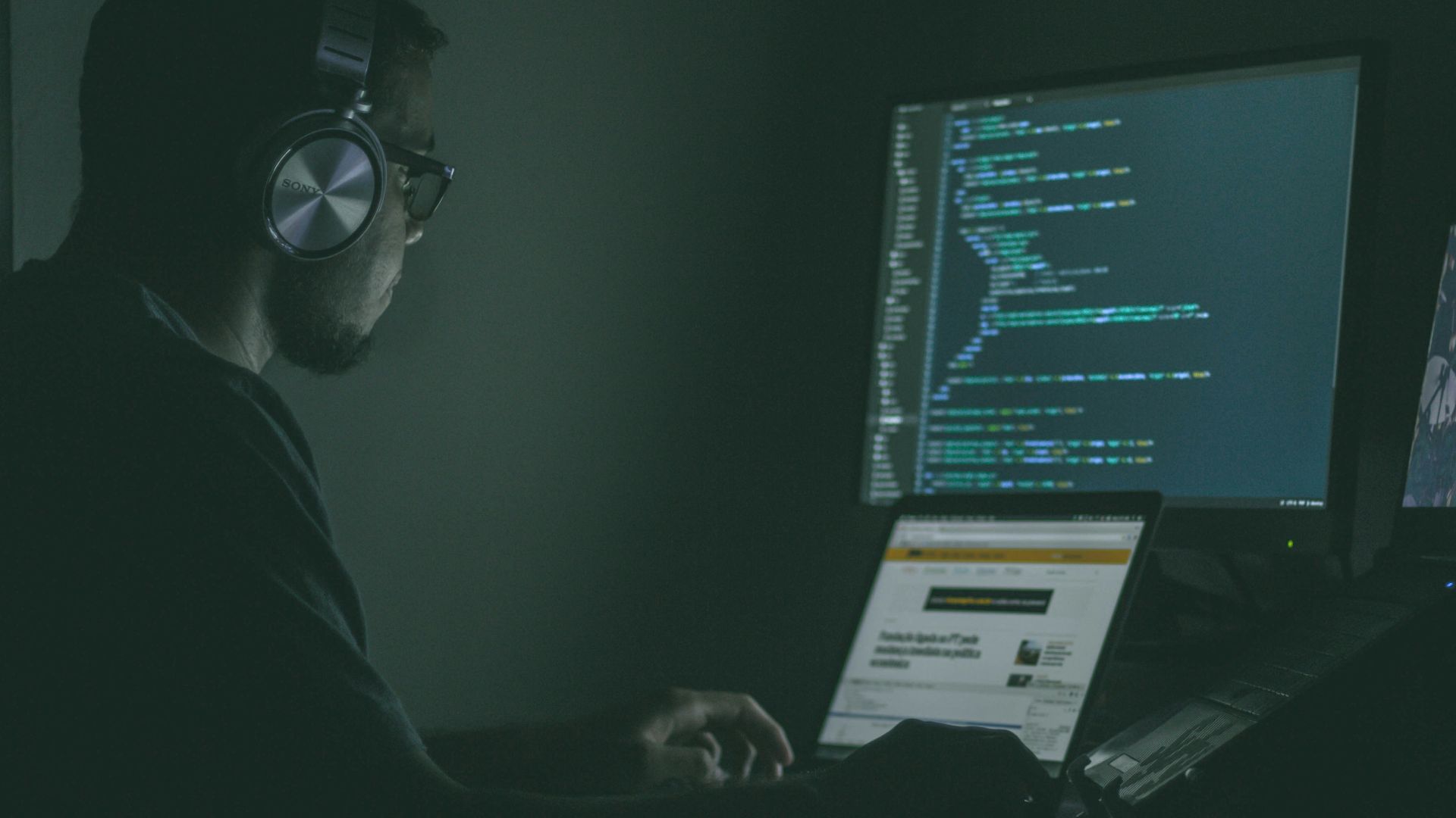 person using laptop computers