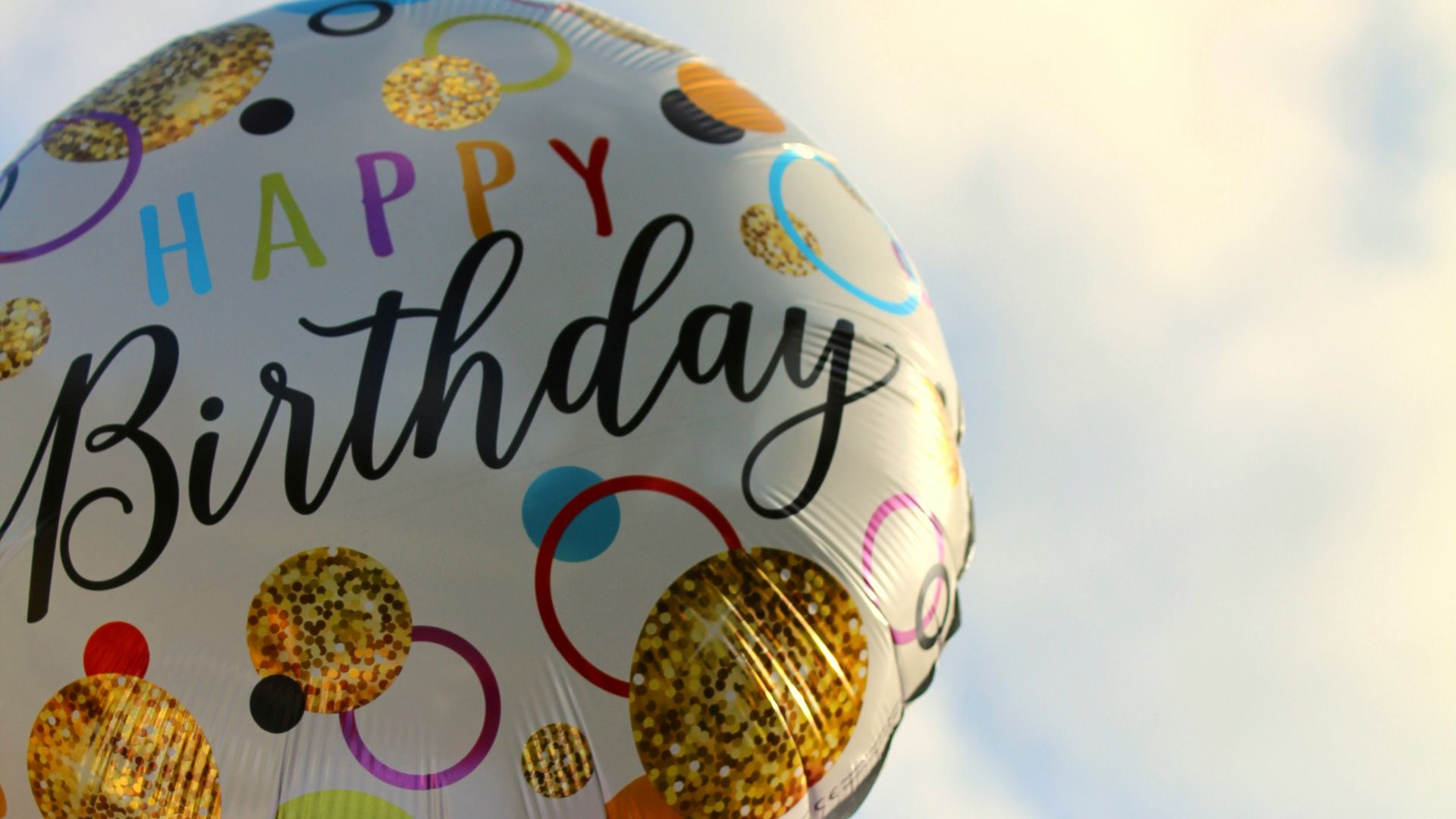happy birthday balloons with happy birthday text