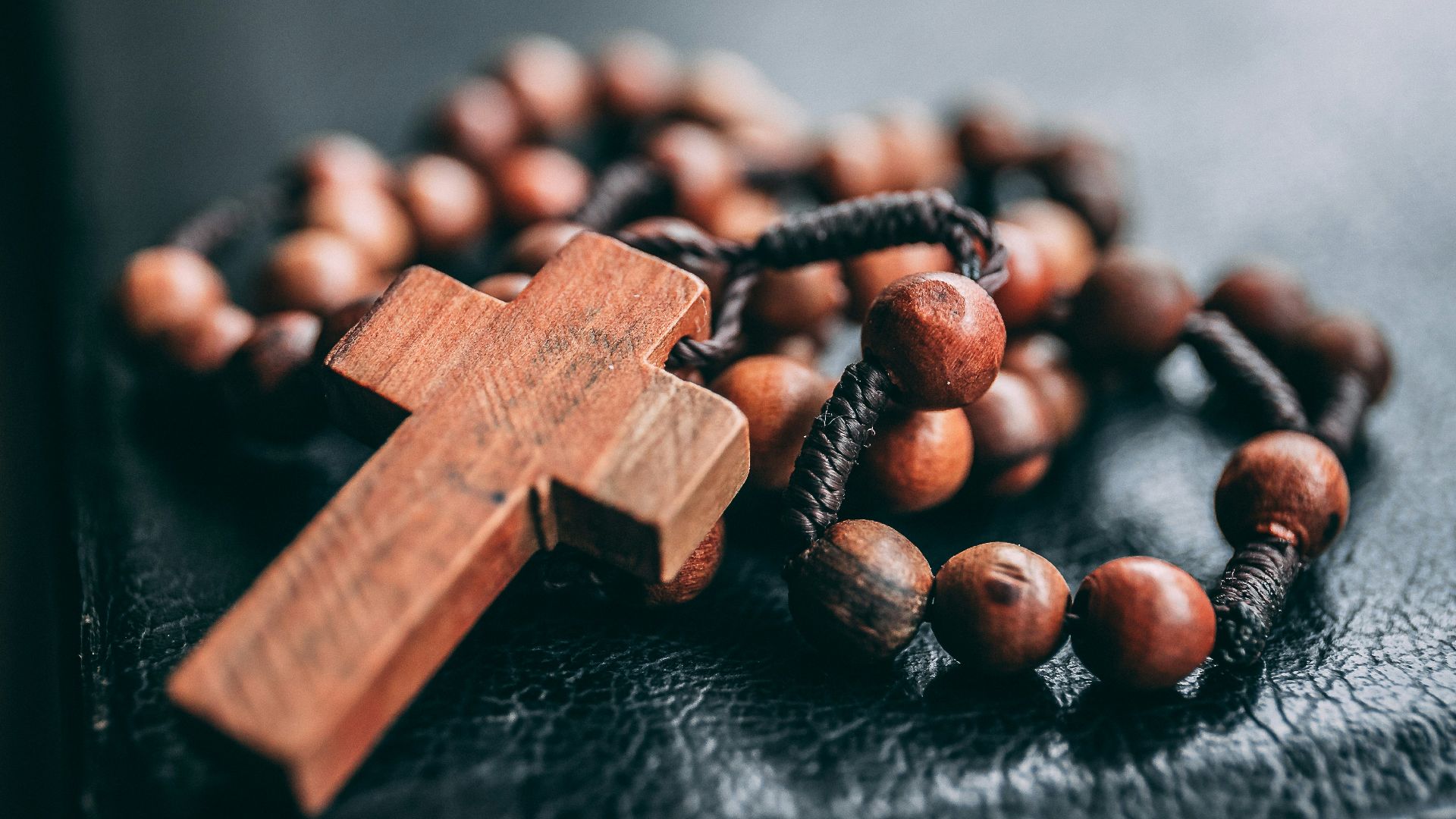 beaded brown rosary