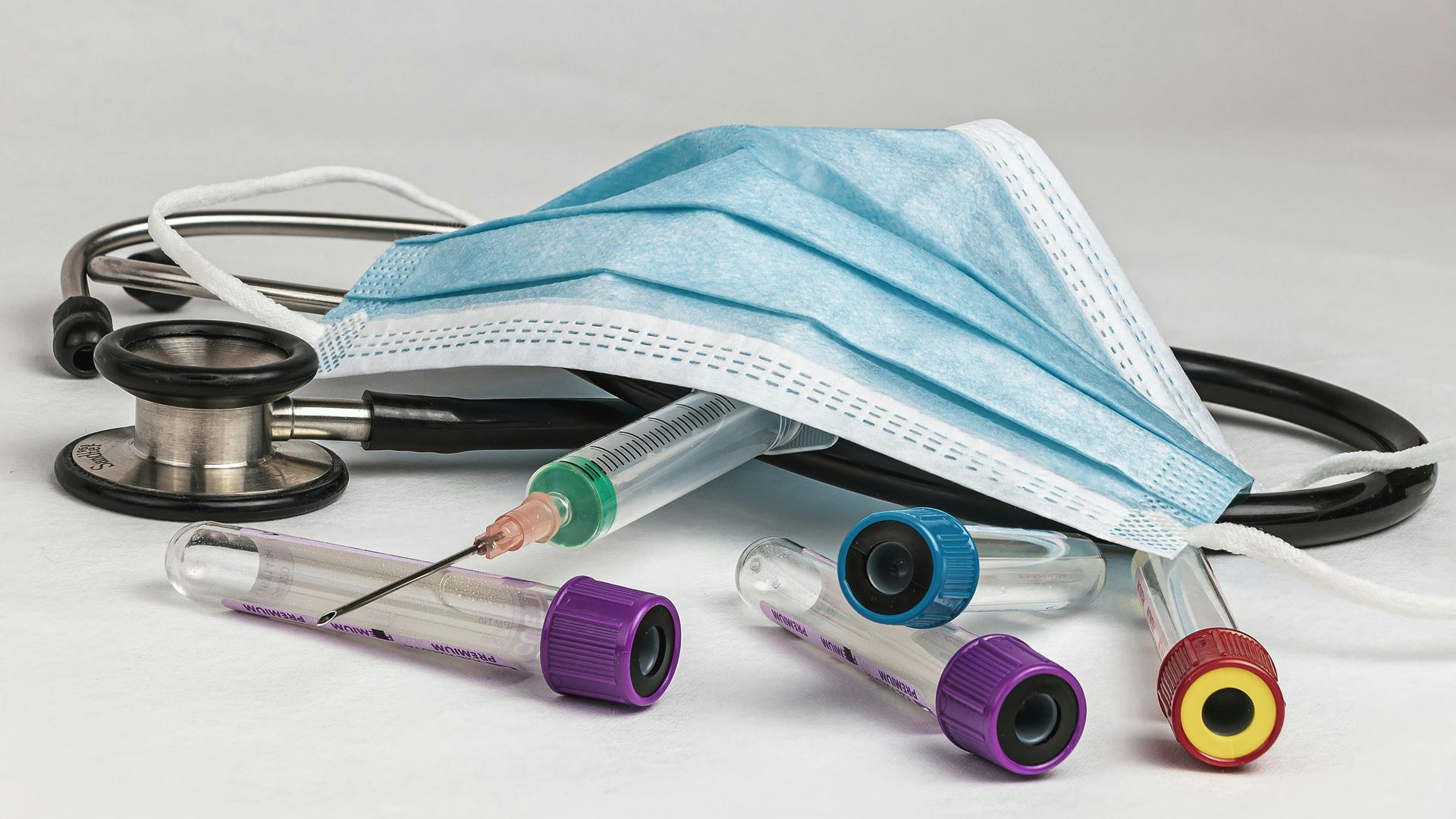 blue textile on white table