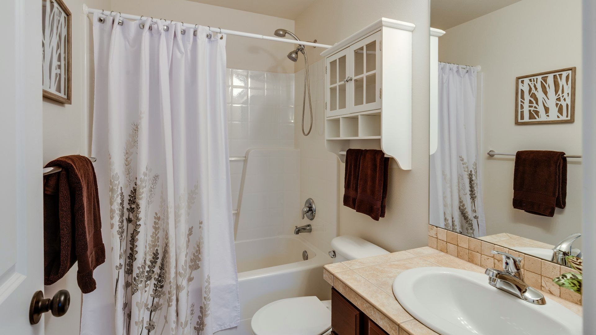 rectangular brown and white sink