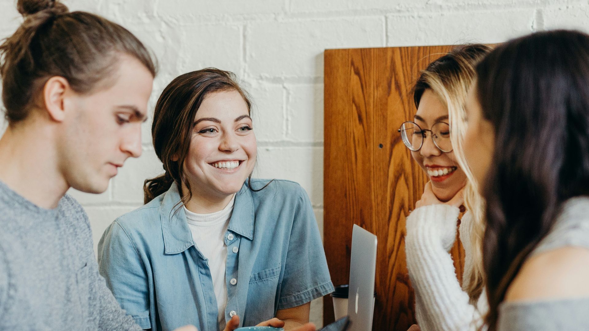A group of friends at a coffee shop