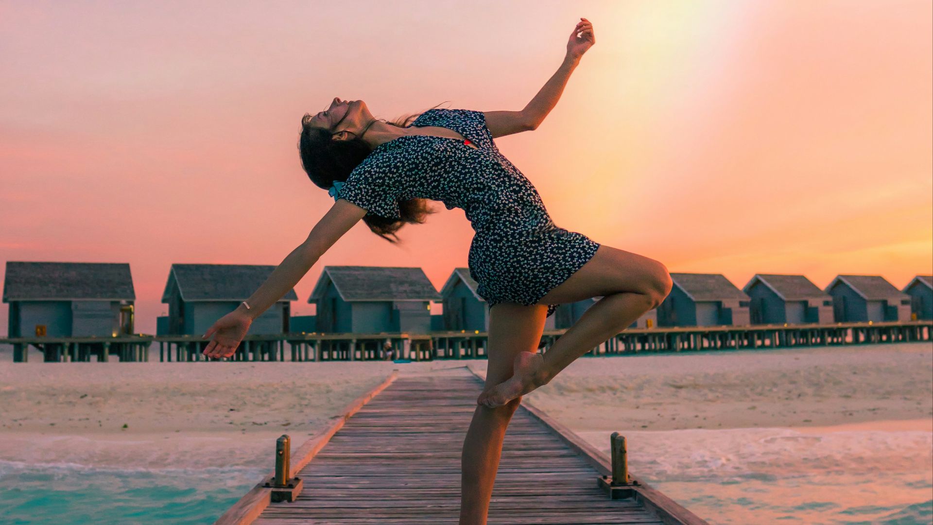 woman standing on dock