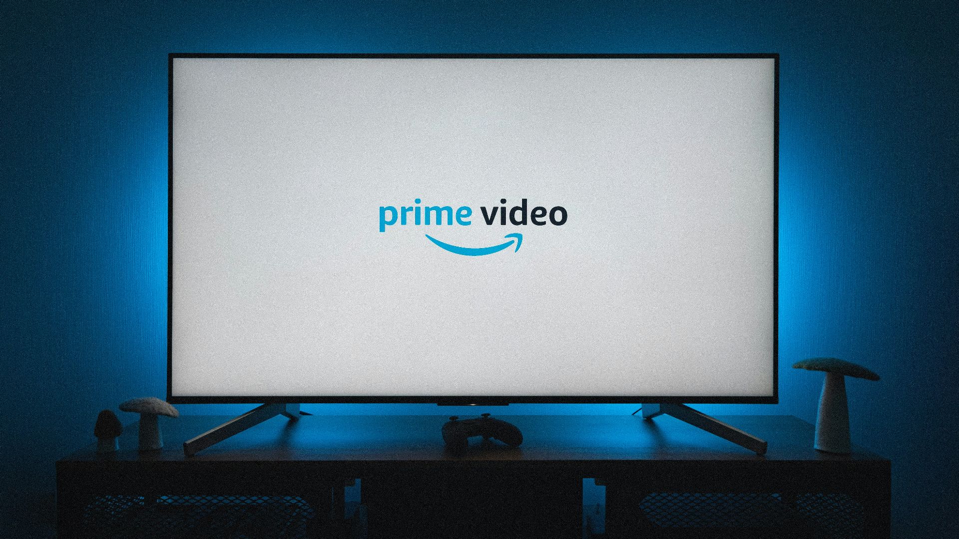 a television screen with the prime video logo on it