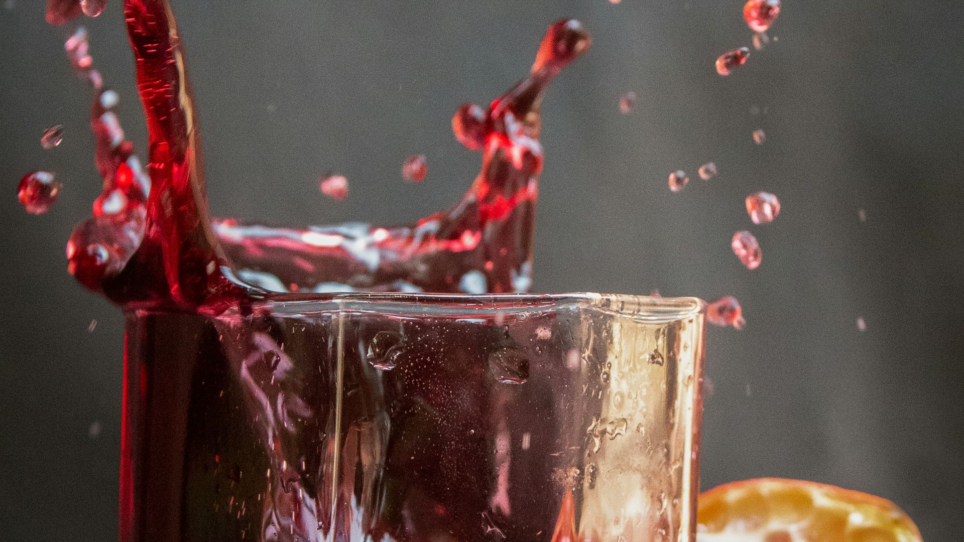 a glass with water splashing