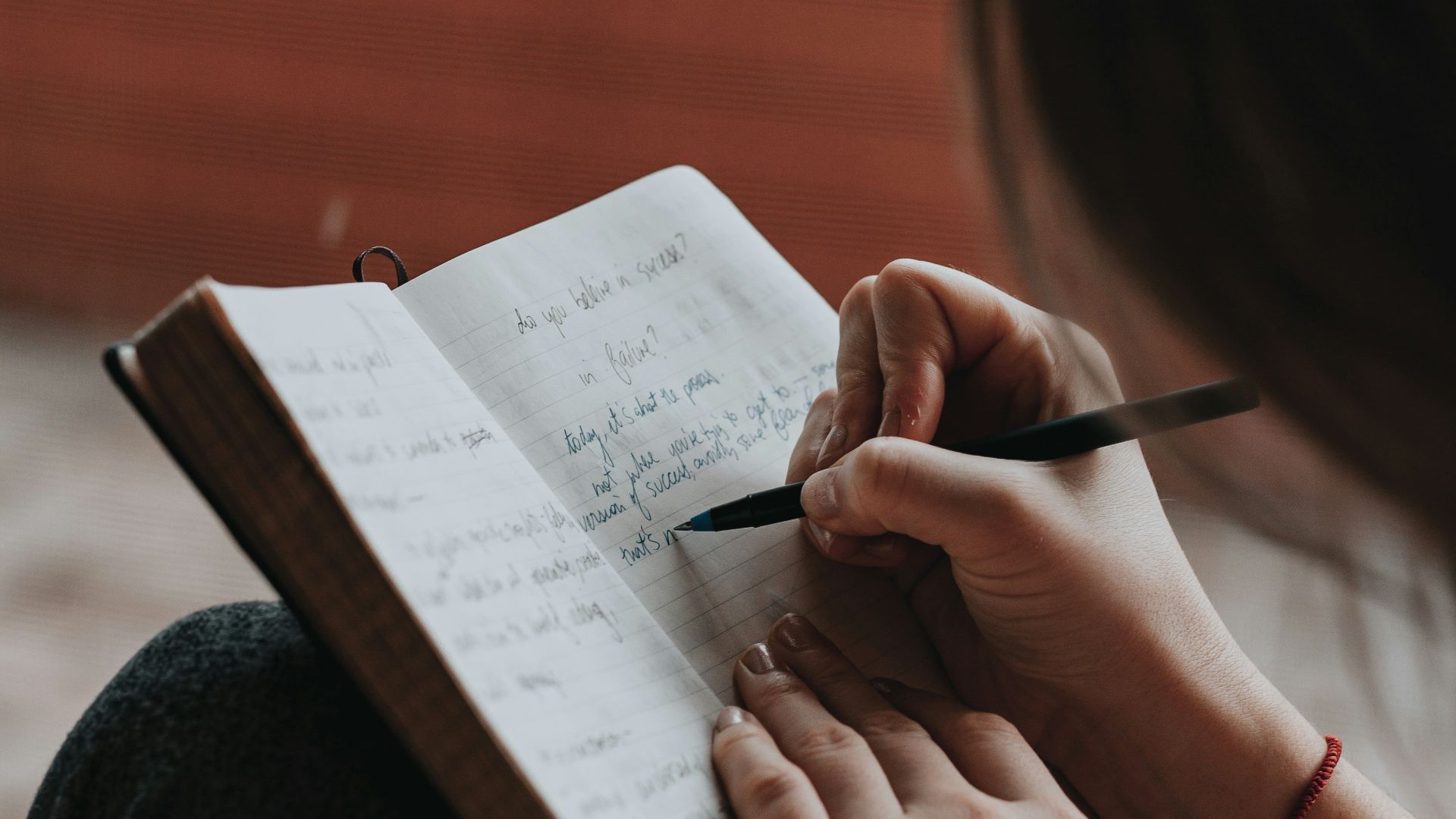 unknown person writing