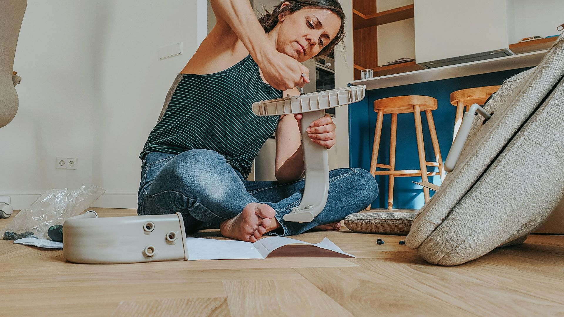 a person sitting on the floor