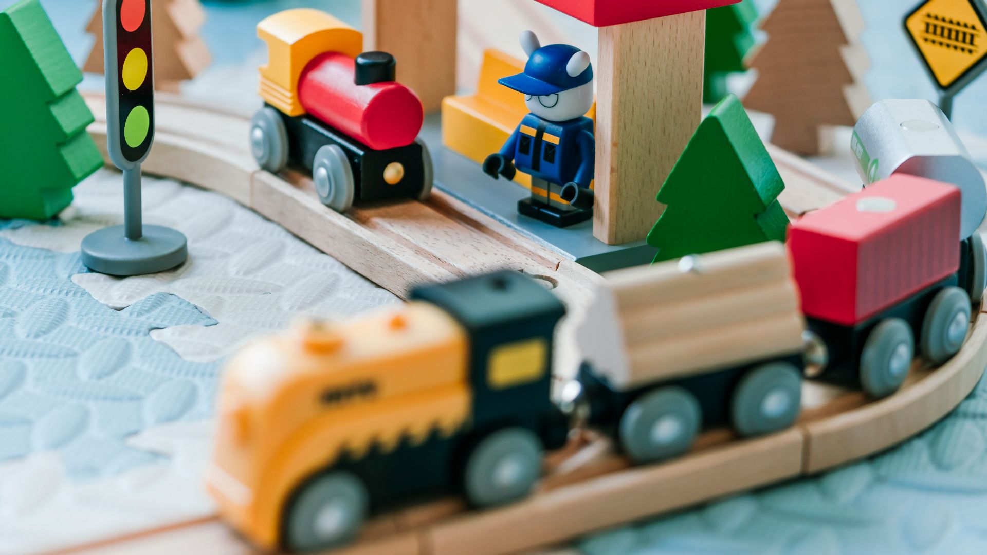 wooden train set