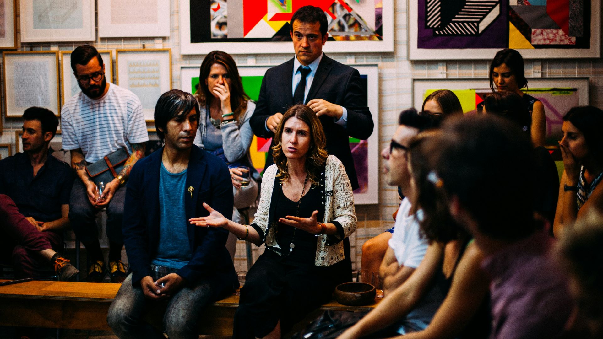 people meeting in room