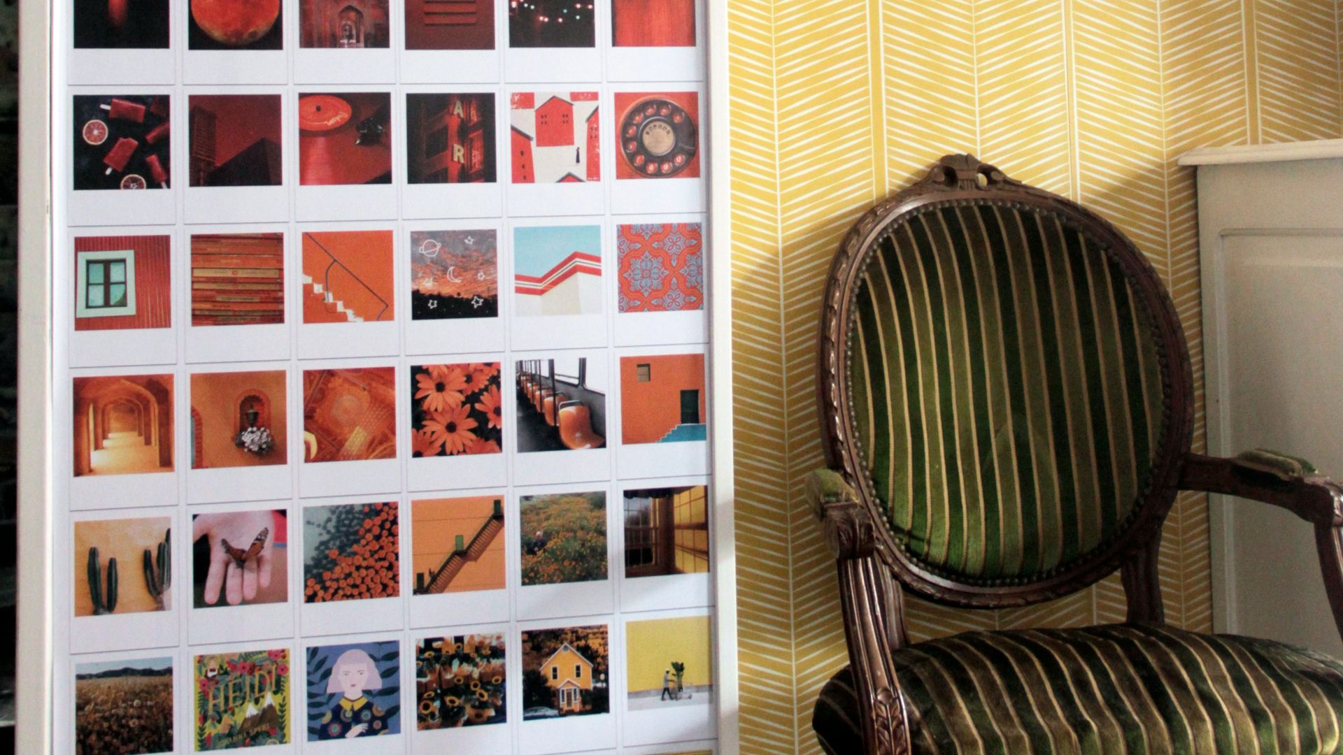 green and black backpack on white wooden shelf