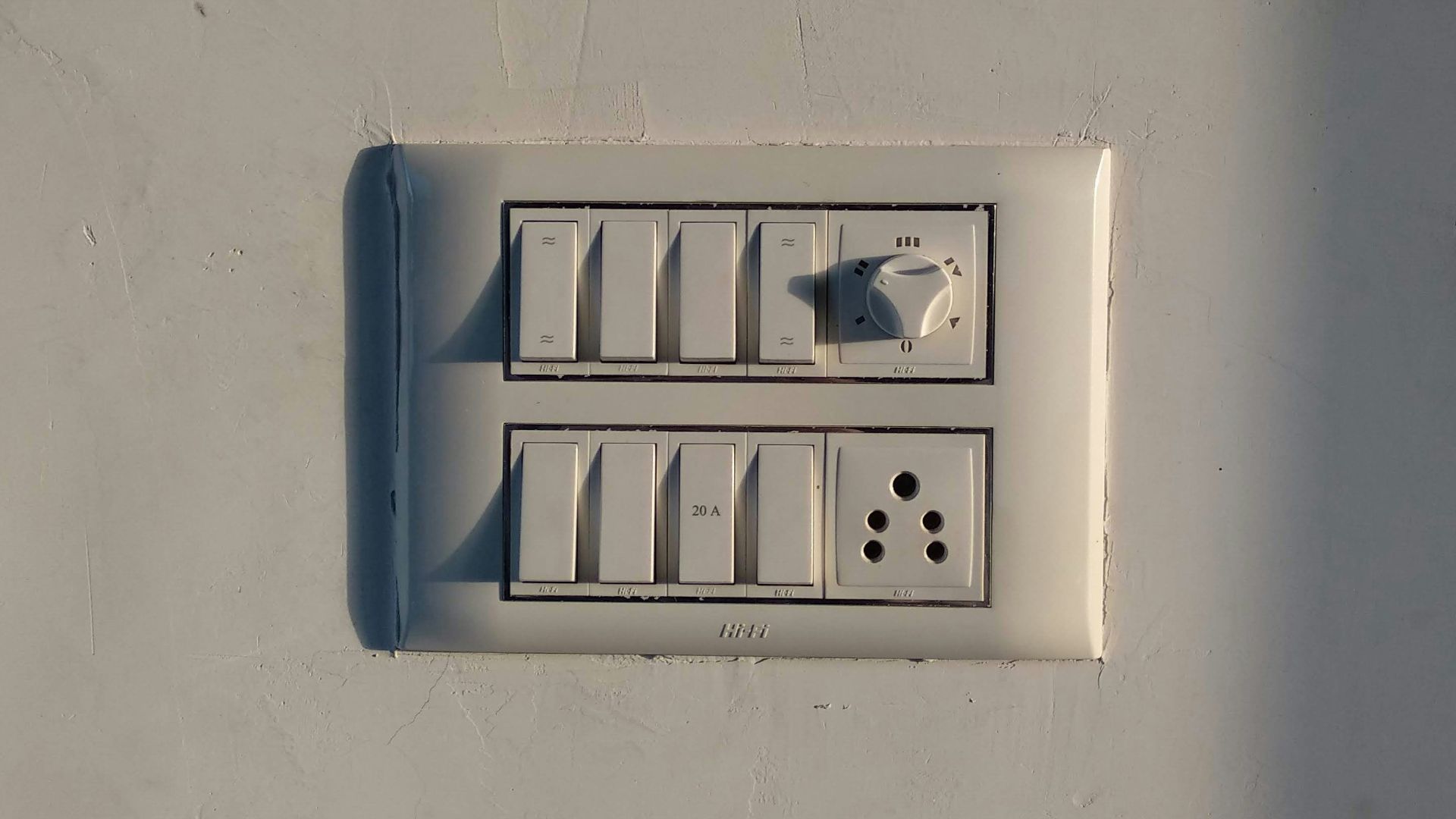 white wall mounted electric socket