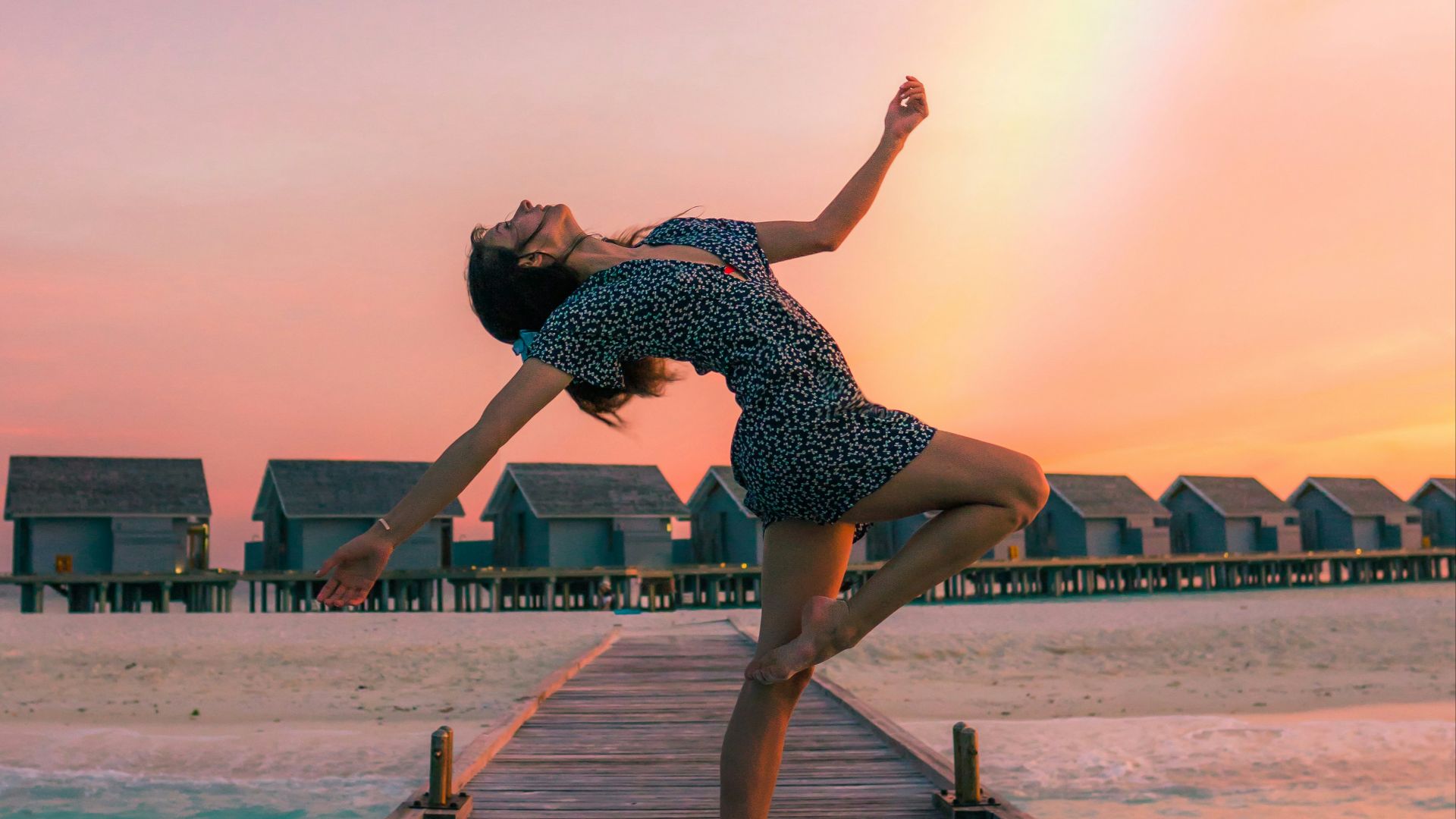 woman standing on dock