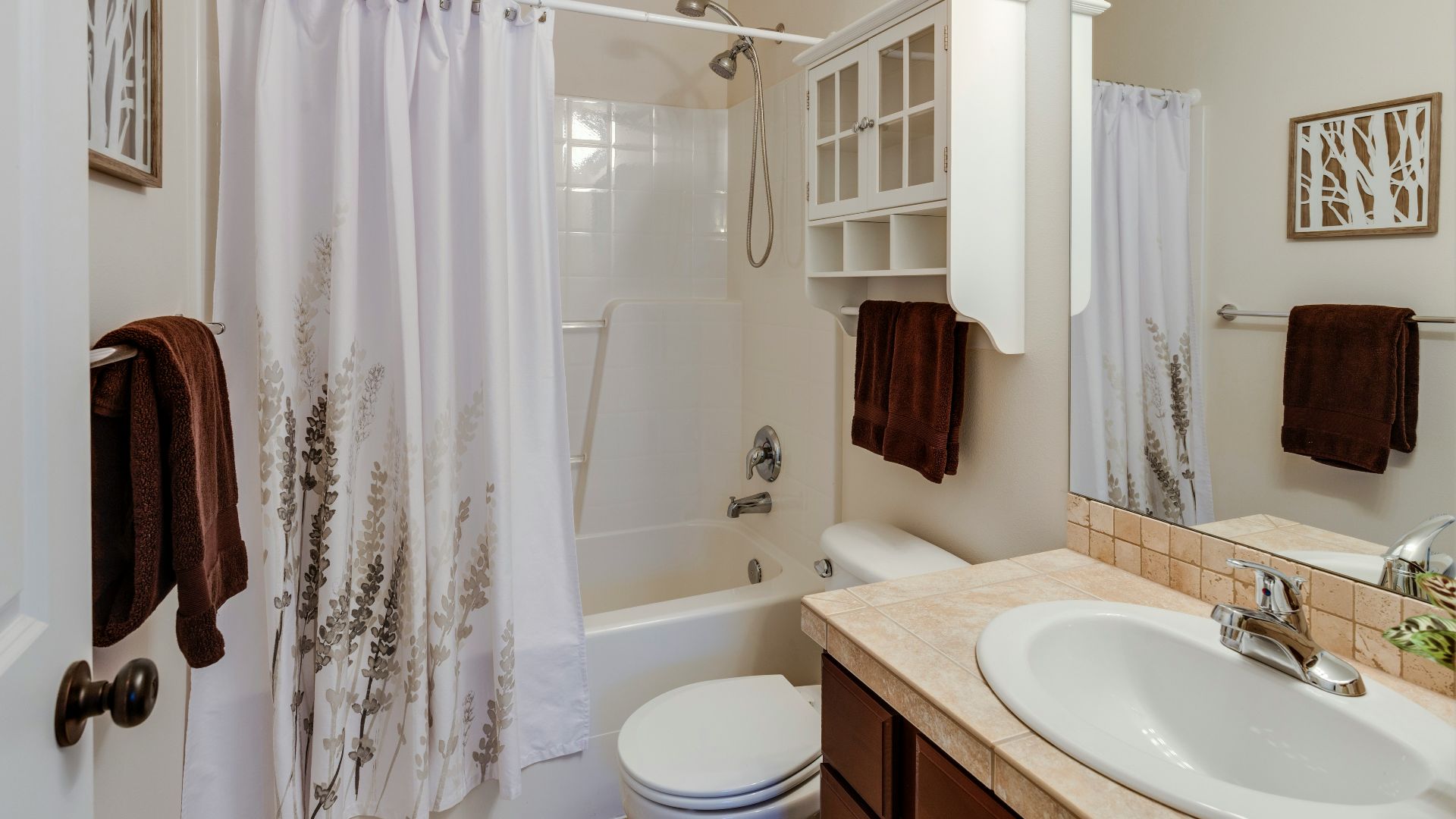 rectangular brown and white sink