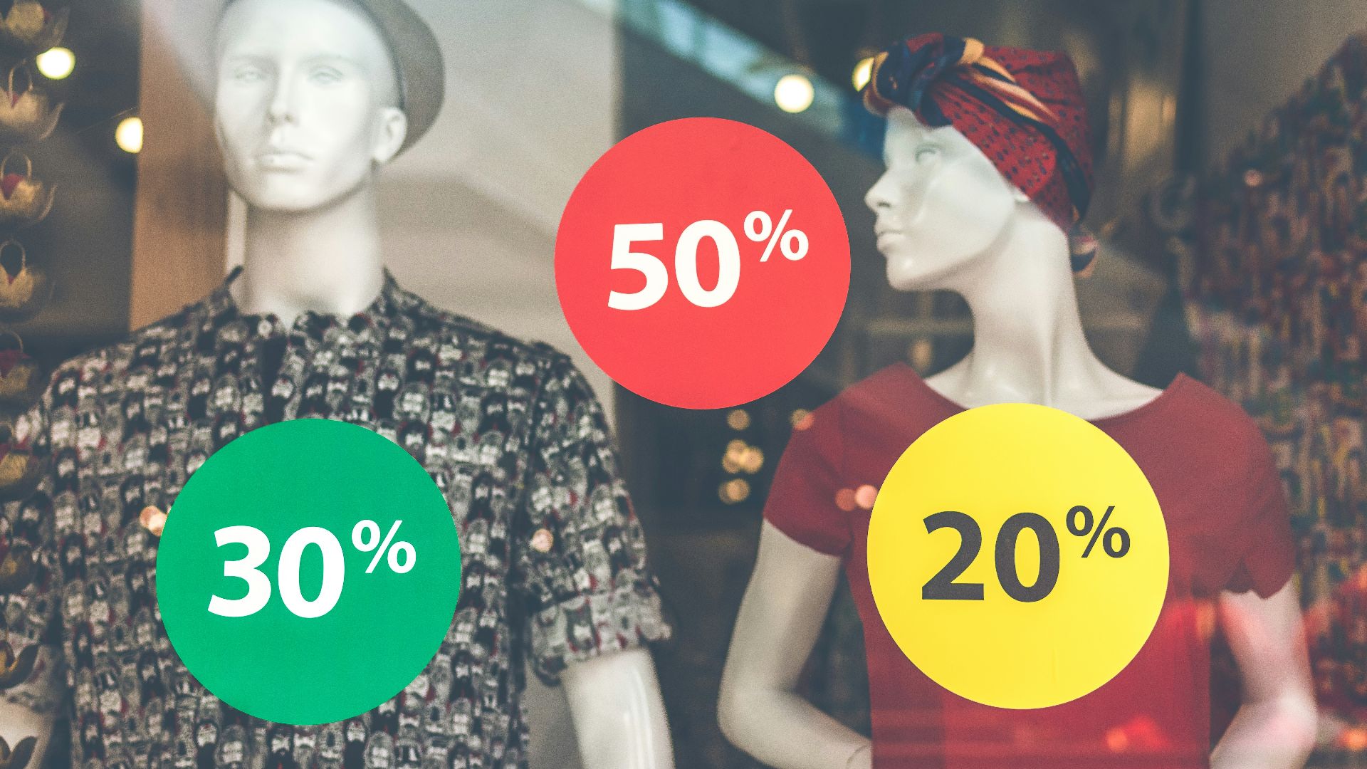 two male and female mannequin wearing clothes