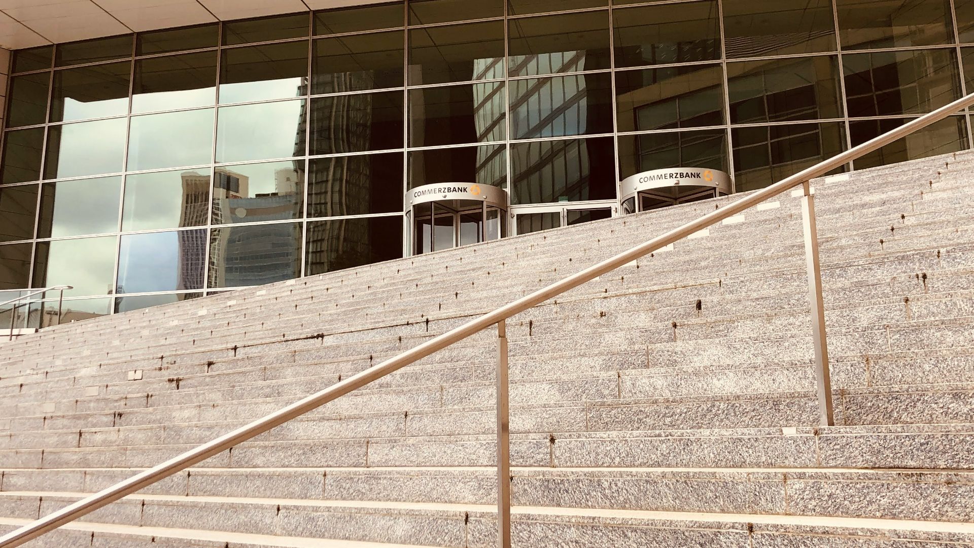 a set of stairs leading up to a building