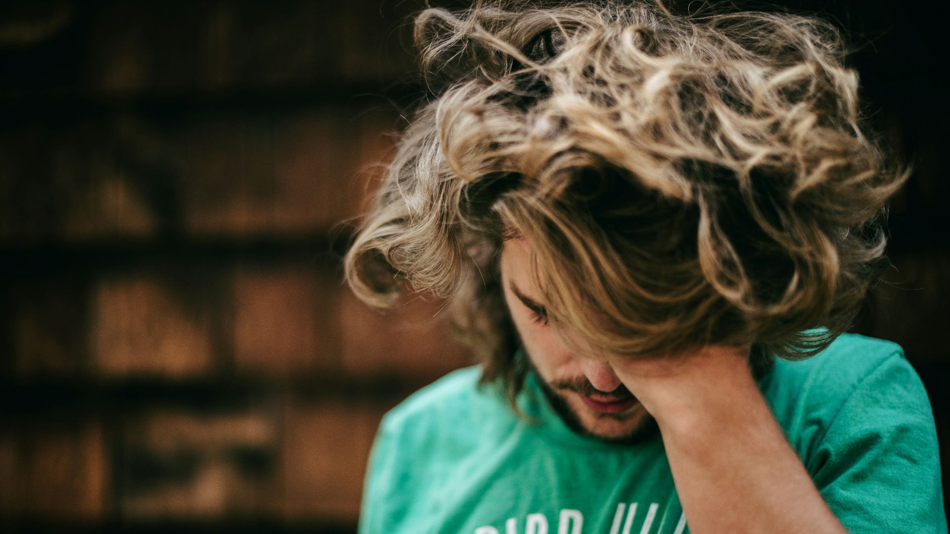 woman in green crew neck t-shirt