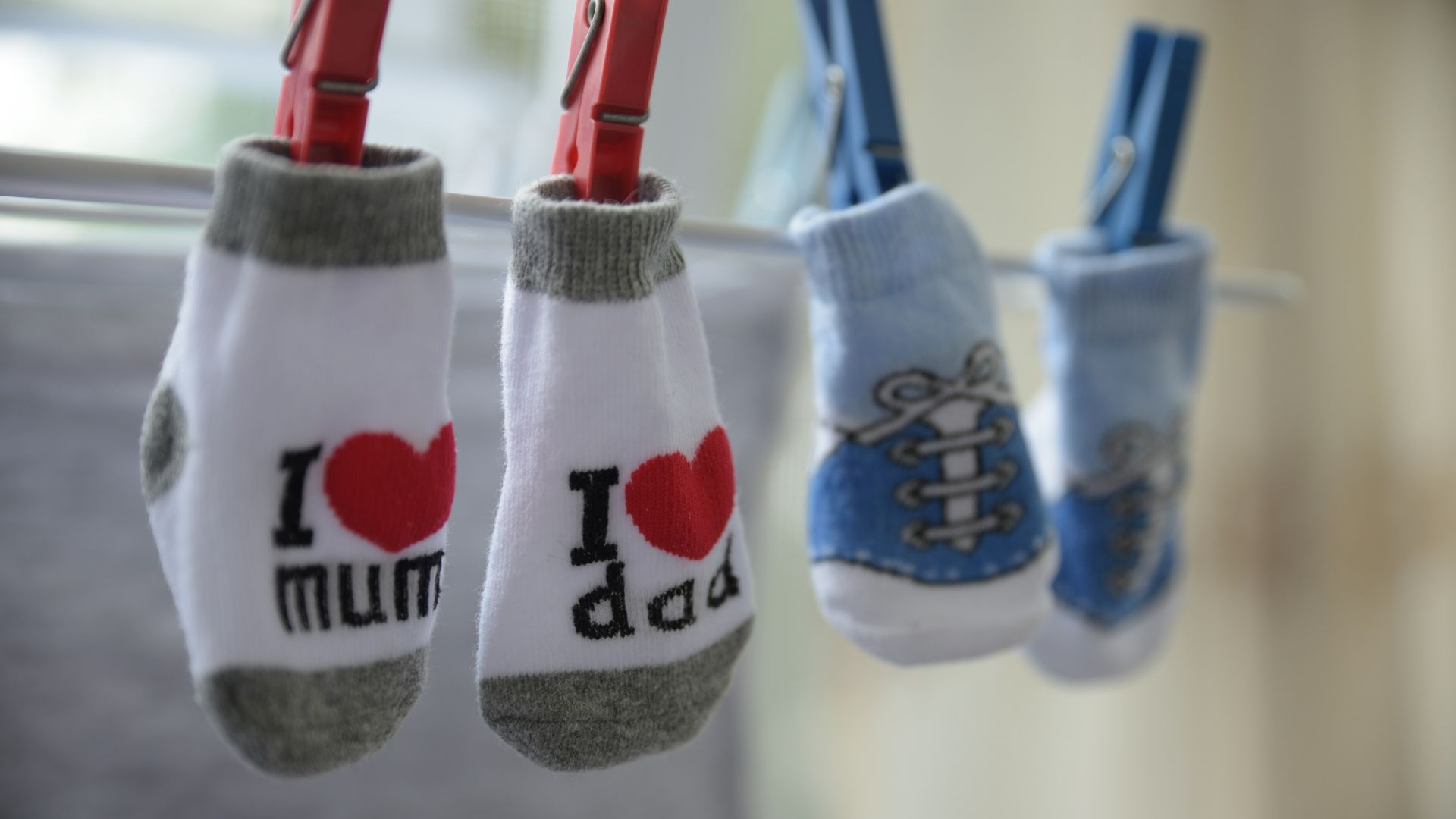 two pairs of white socks