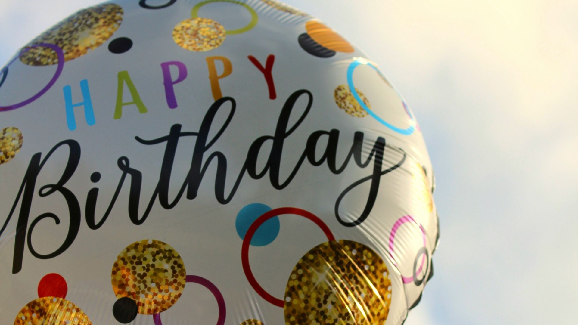 happy birthday balloons with happy birthday text