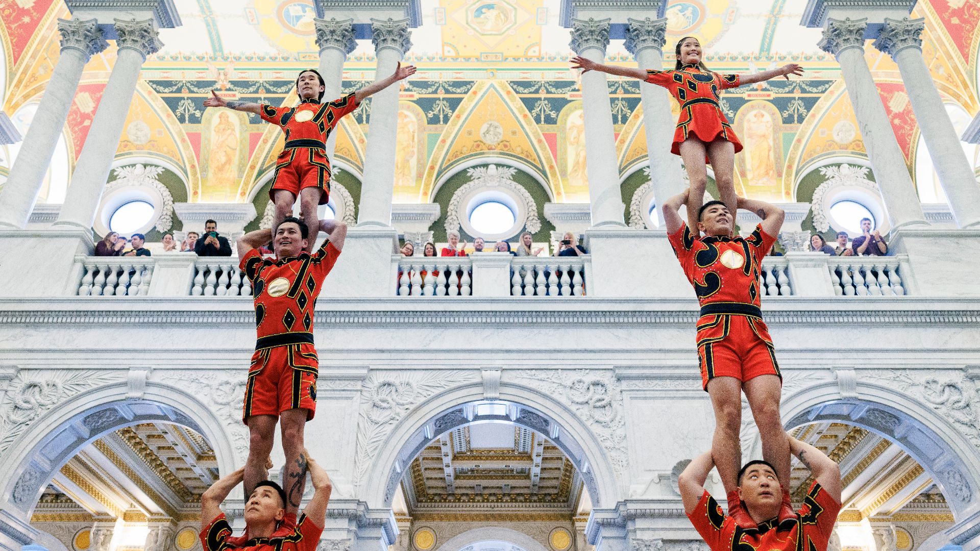 File:Ringling Bros. circus performers bring acts from “The Greatest Show On Earth” to the Great Hall in celebration of the Library of Congress' acquisition of circus arts materials on April 10, 2025 - 4.jpg