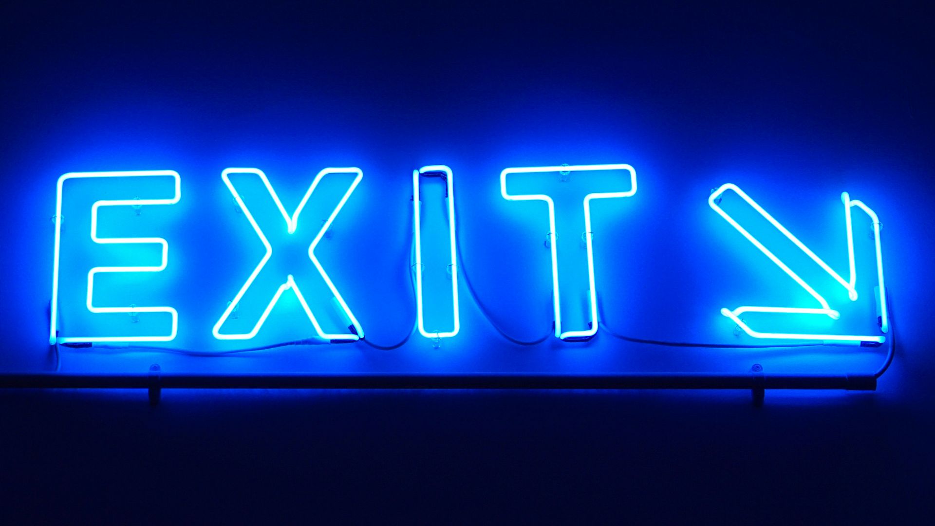 exit neon light signage