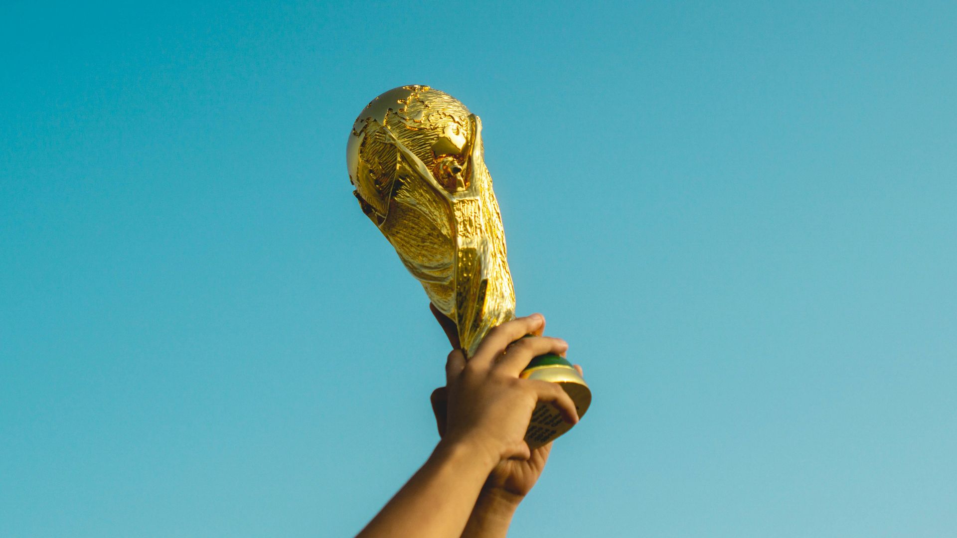 person holding gold trophy