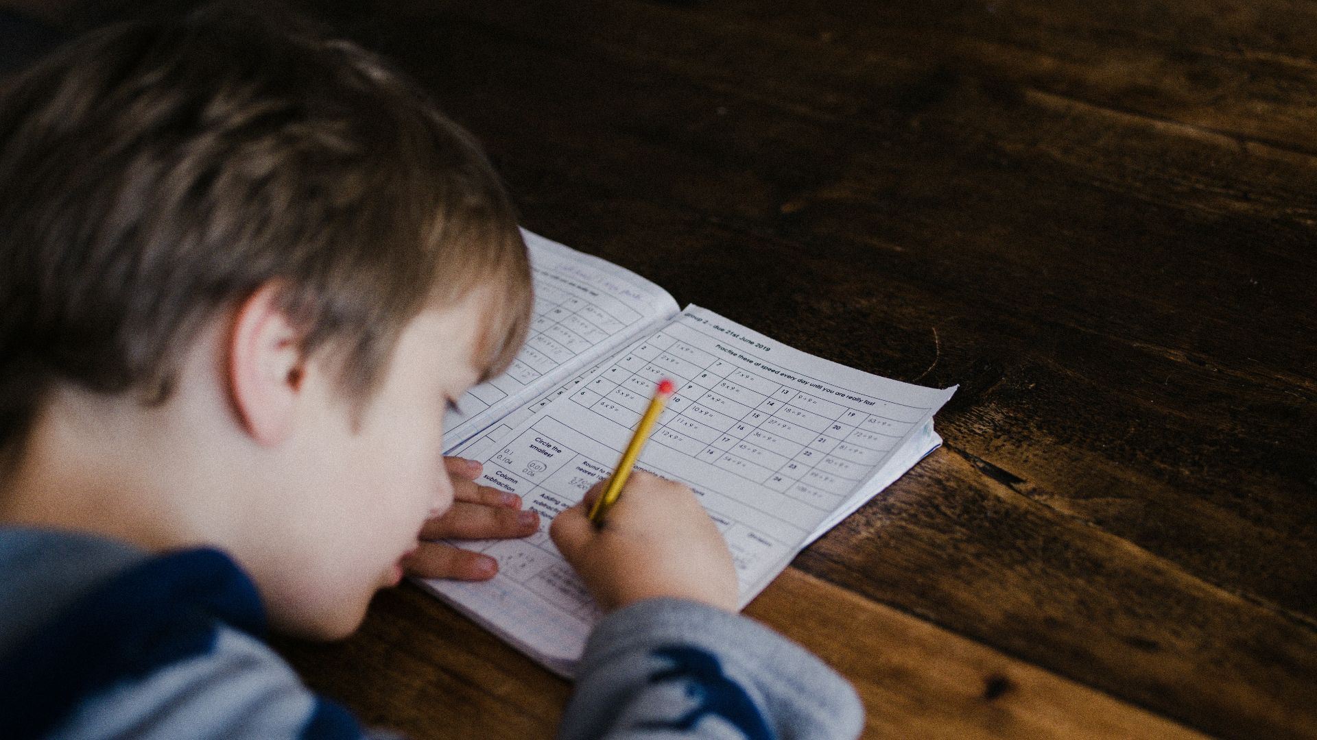 boy writing
