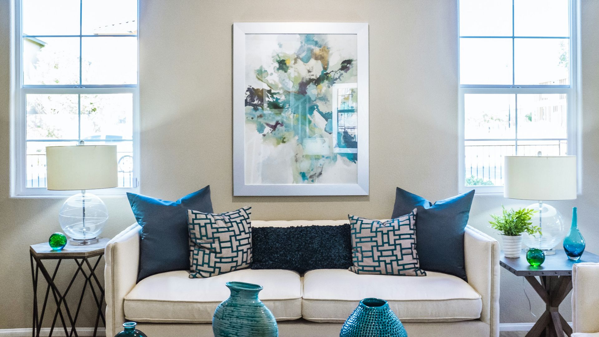 couch near painting