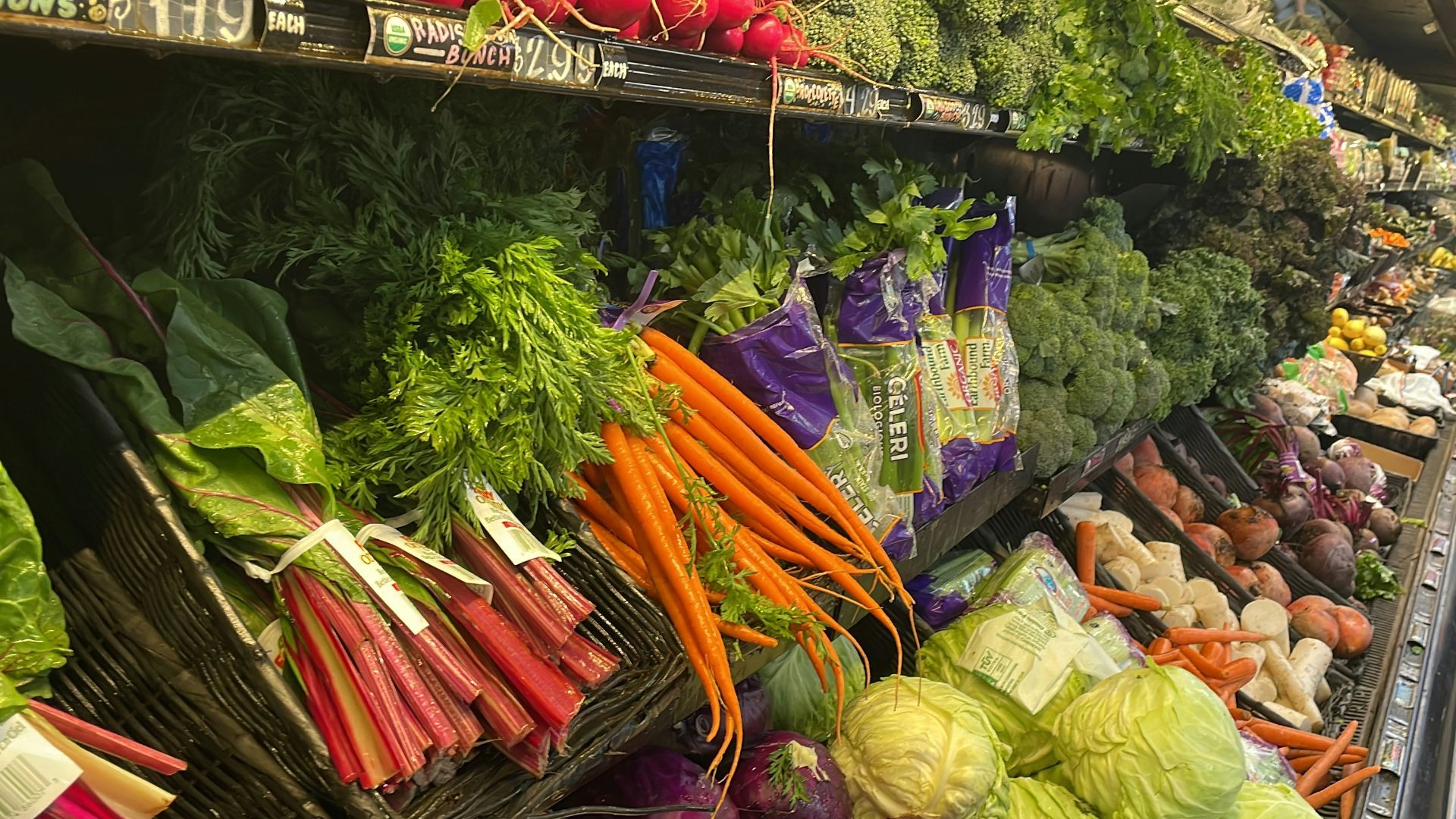 a market with vegetables