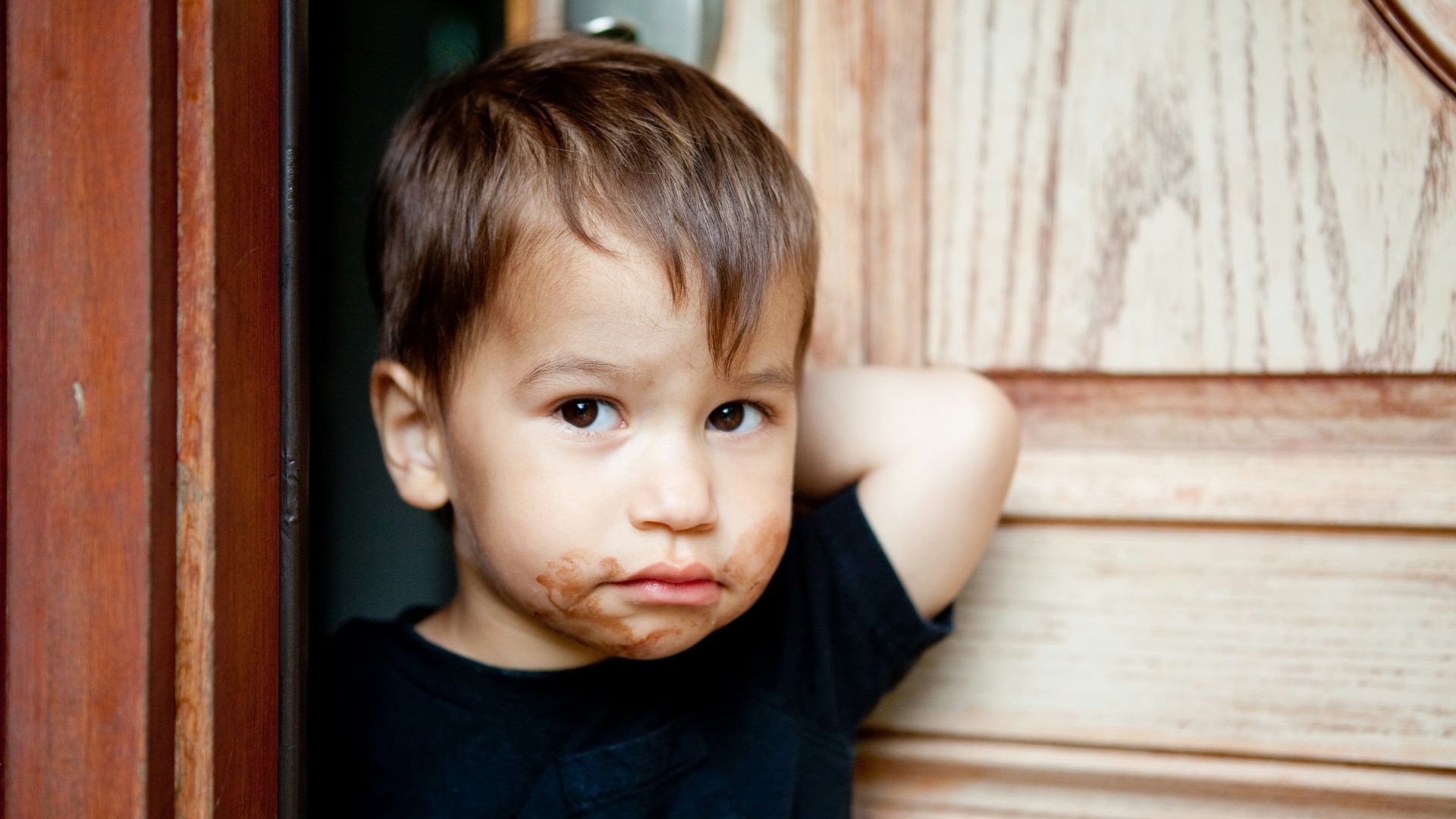 boy staring at right side