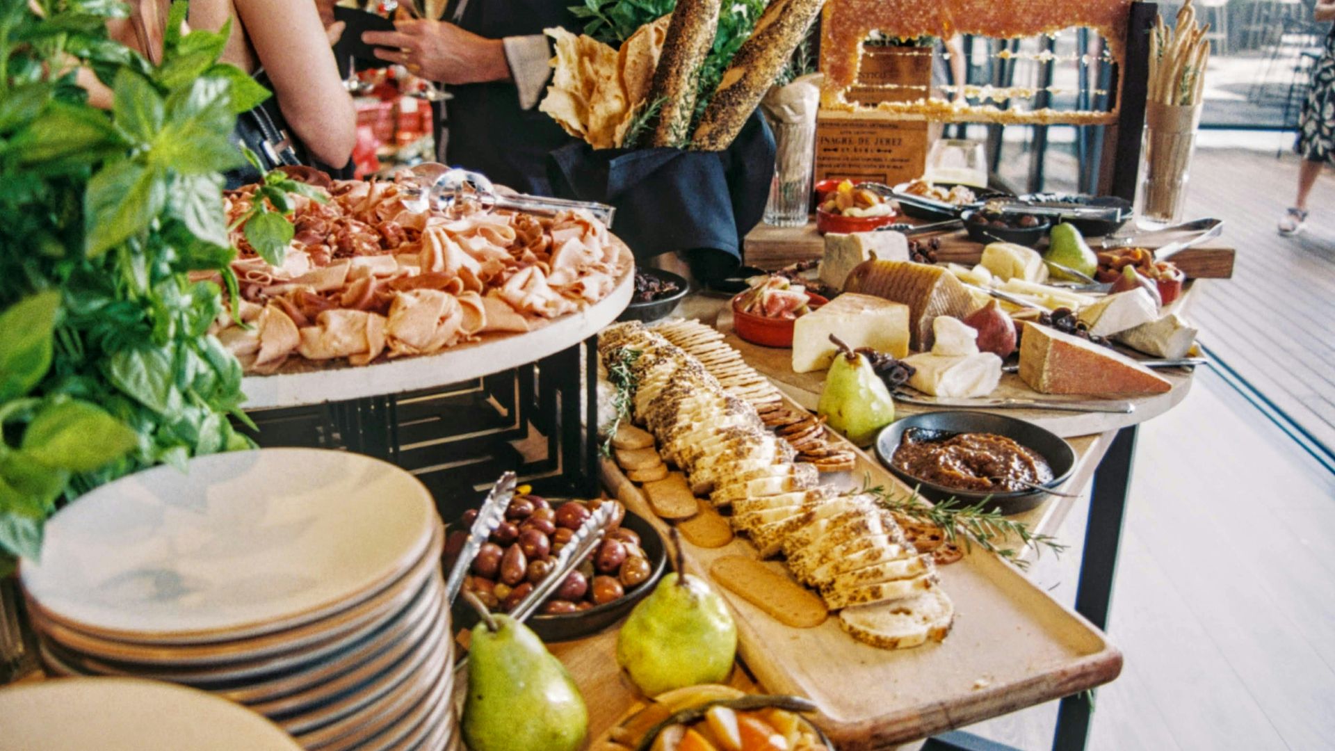 variety of food displayed on a table