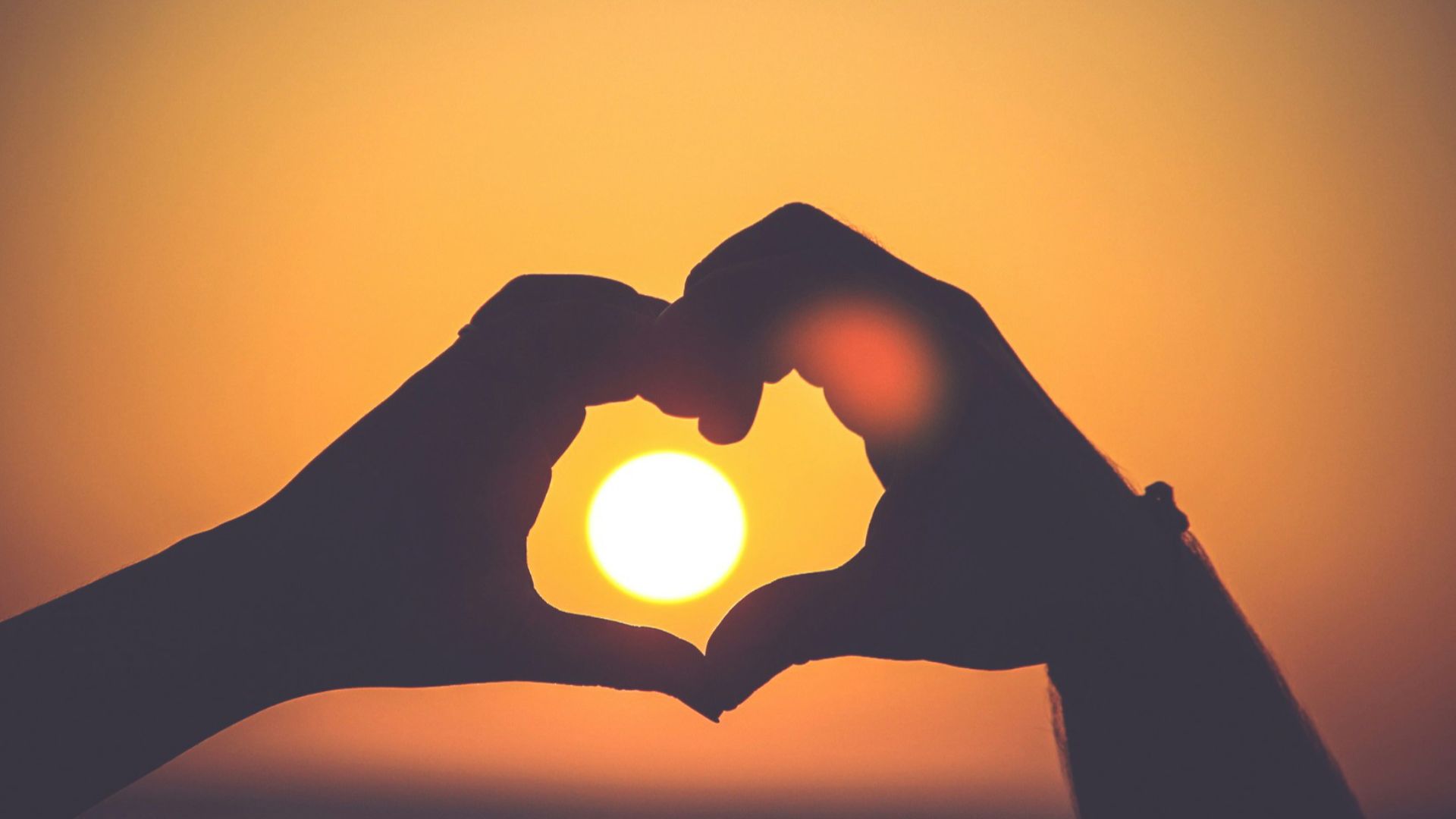 silhouette of person's hands forming heart