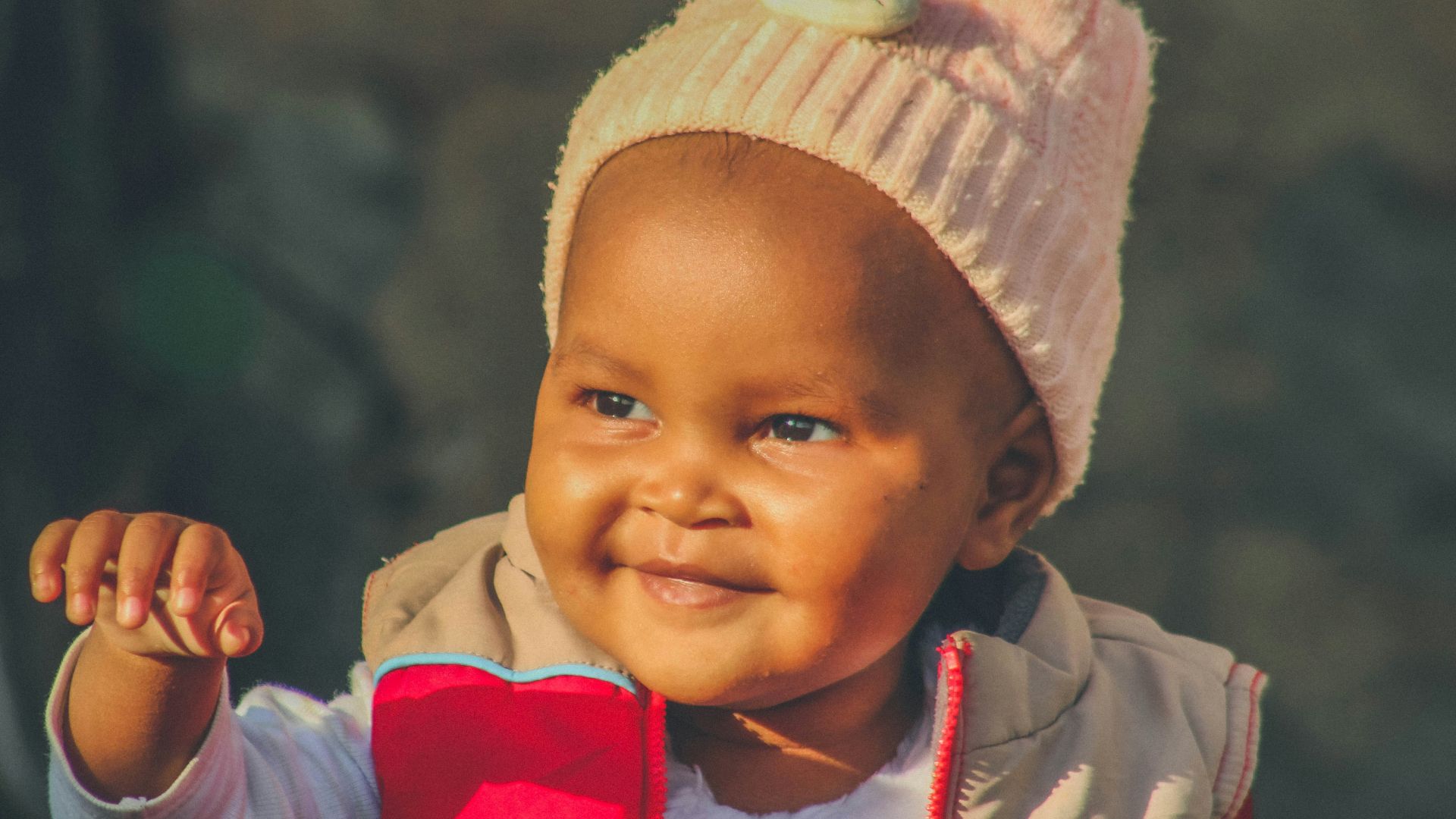 a baby wearing a hat
