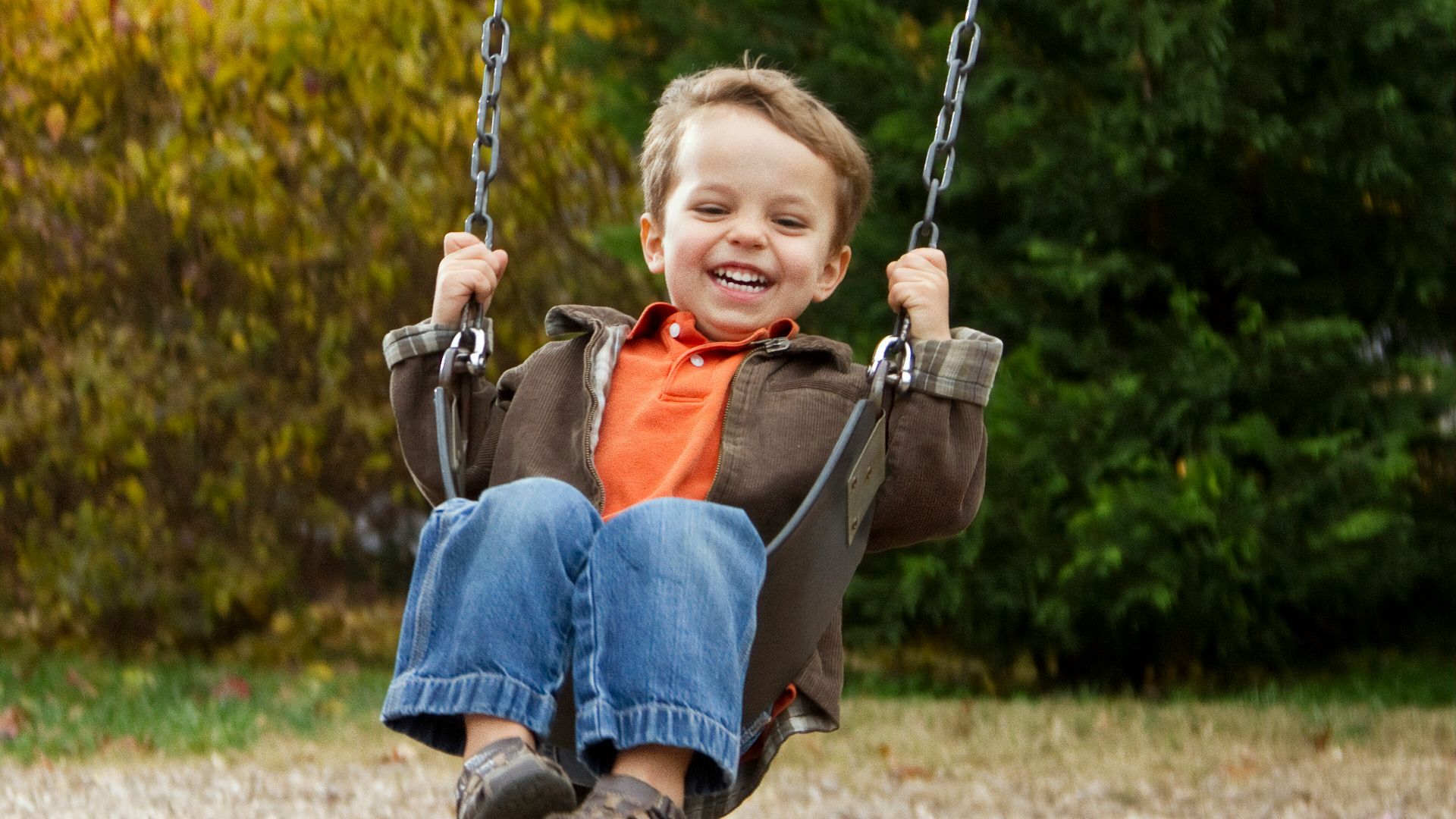 boy on swing