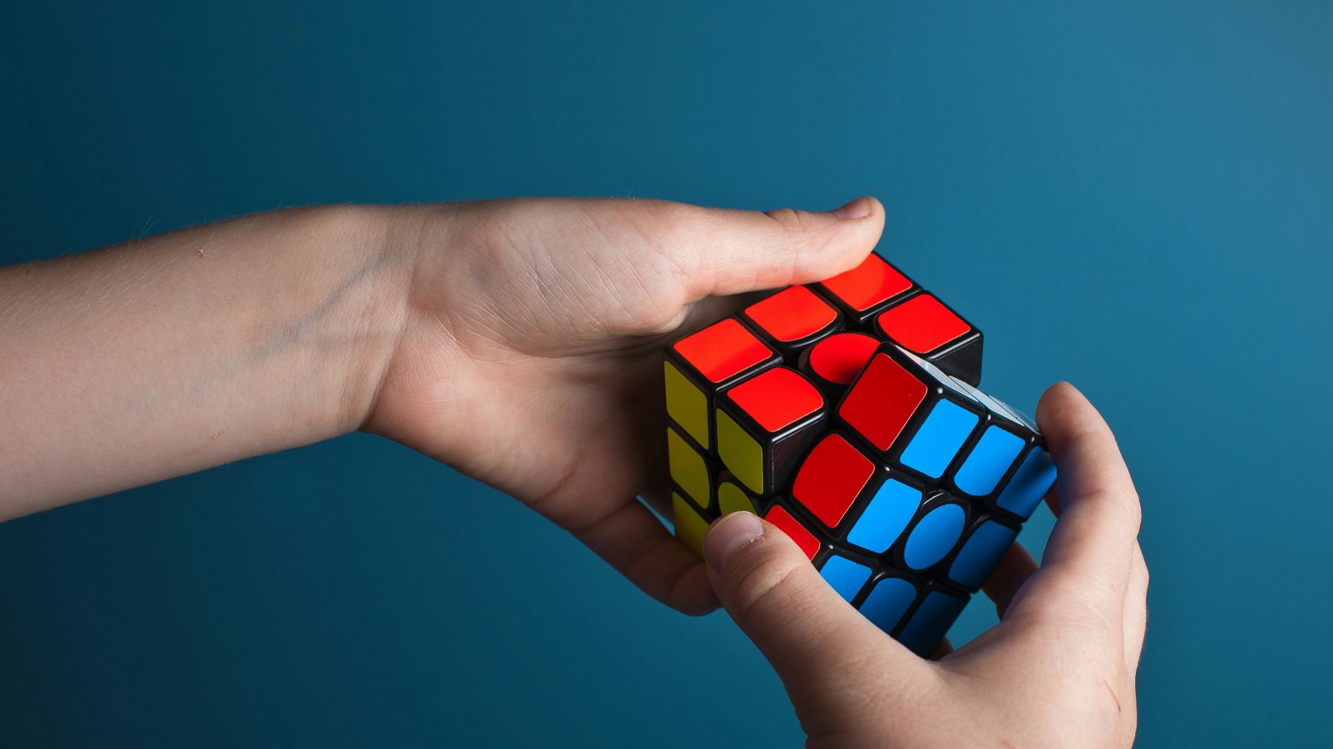 person playing magic cube