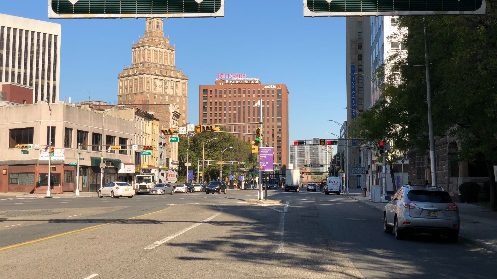 File:2020-11-04 09 45 42 View west along Essex County Route 508 (Park Place) just east of Broad Street and Central Avenue in Newark, Essex County, New Jersey.jpg
