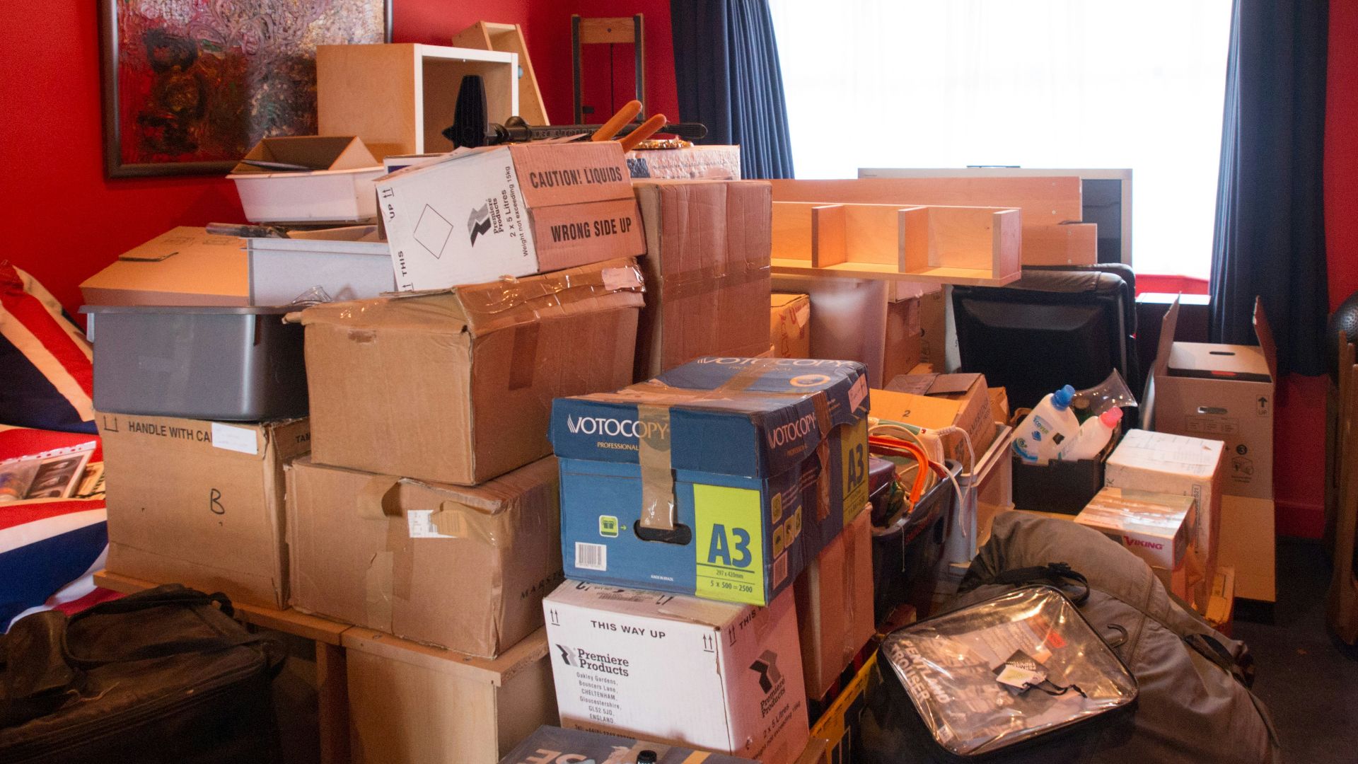 brown cardboard boxes on brown wooden table