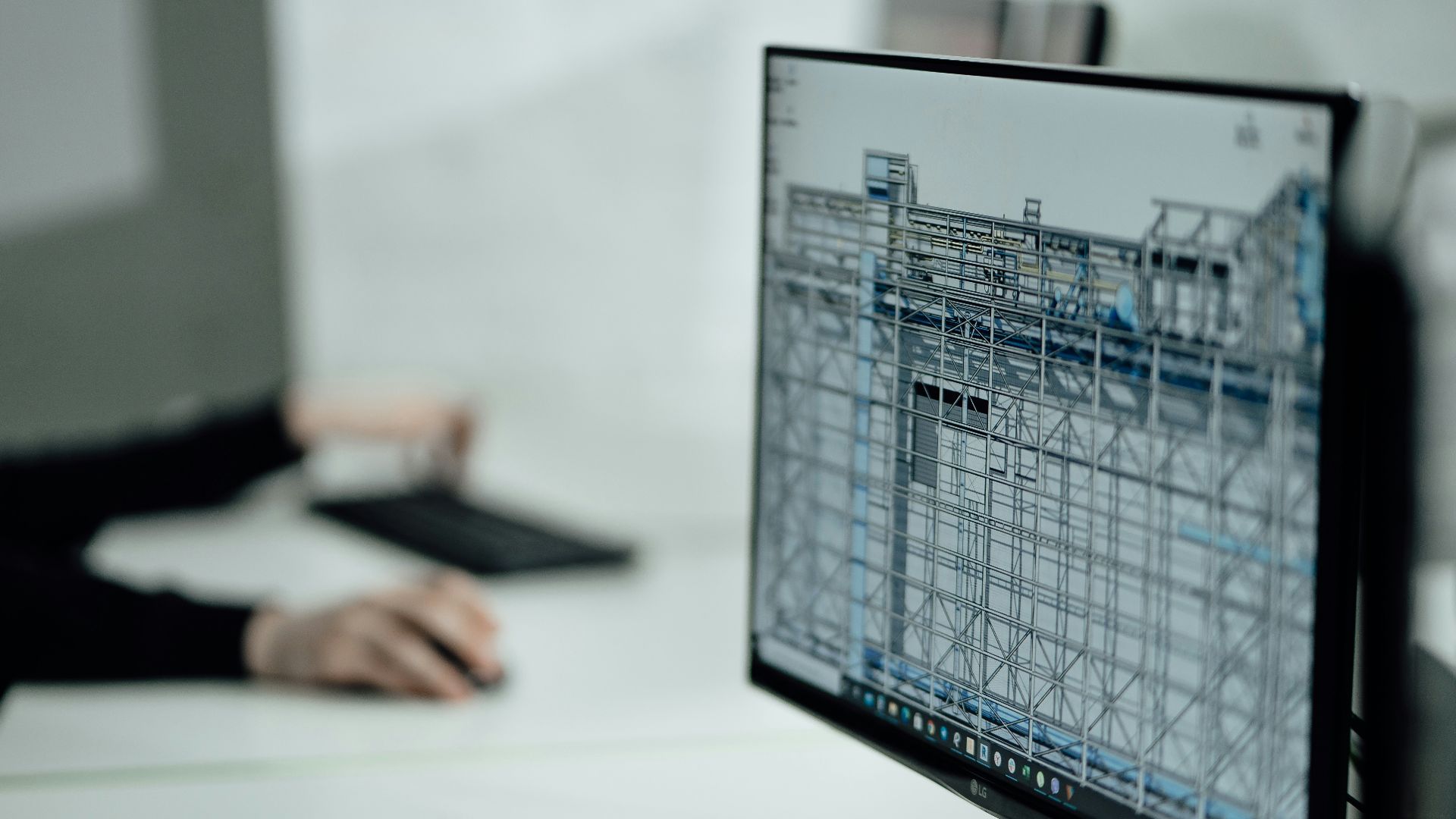 person using black laptop computer