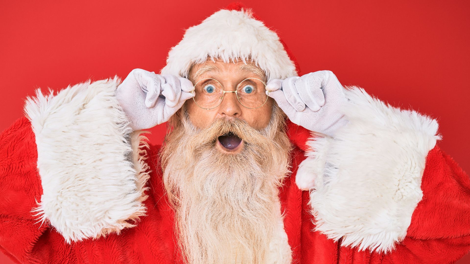 santa claus with red background