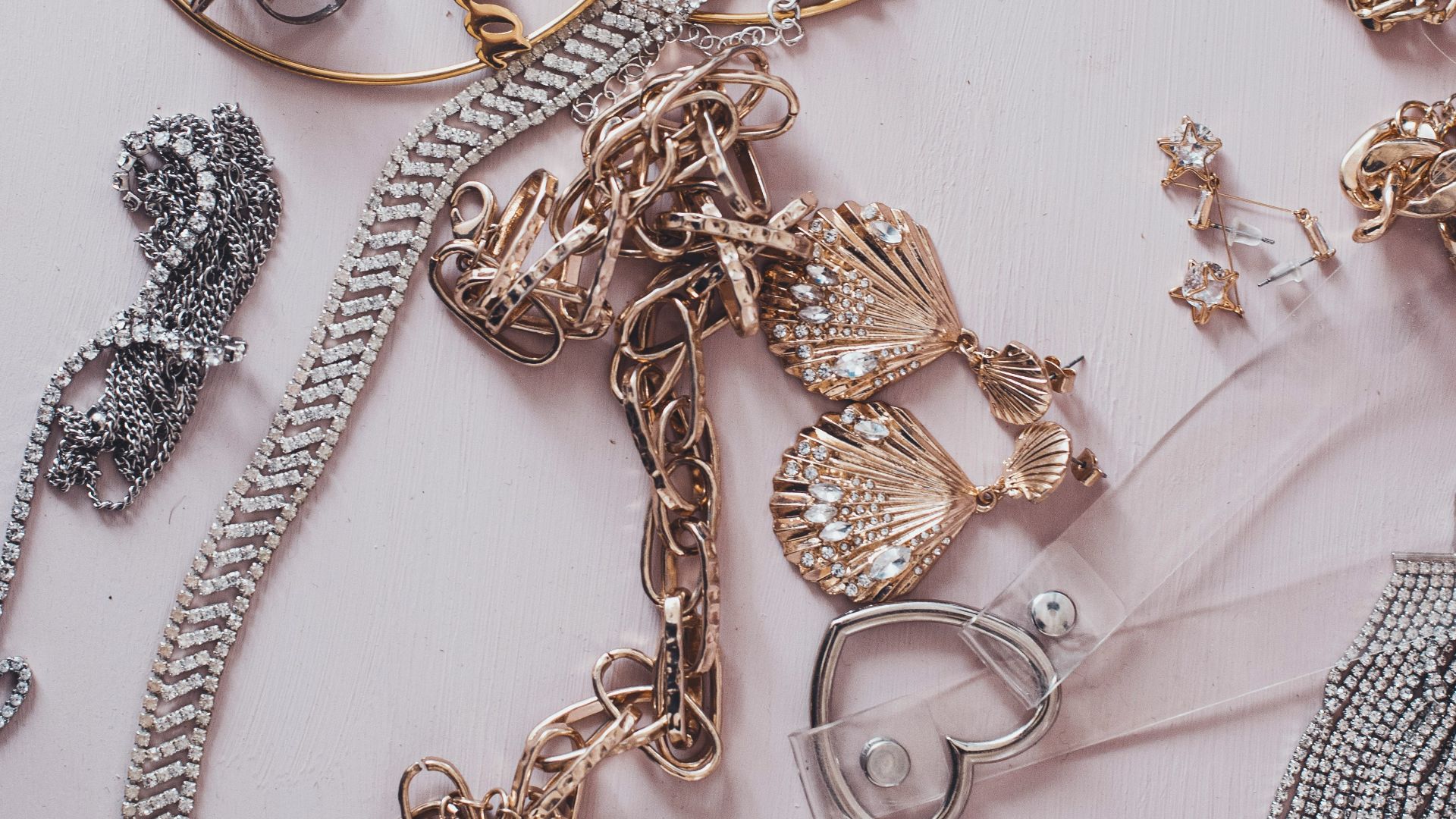 gold and silver beaded necklace