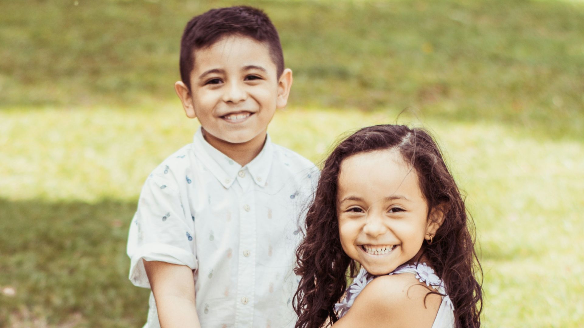 smiling girl and boy