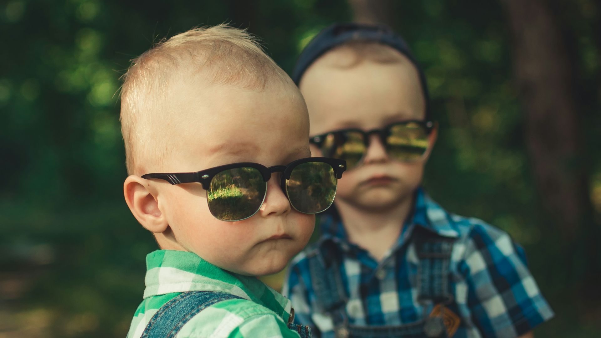 boys in denim overall pants