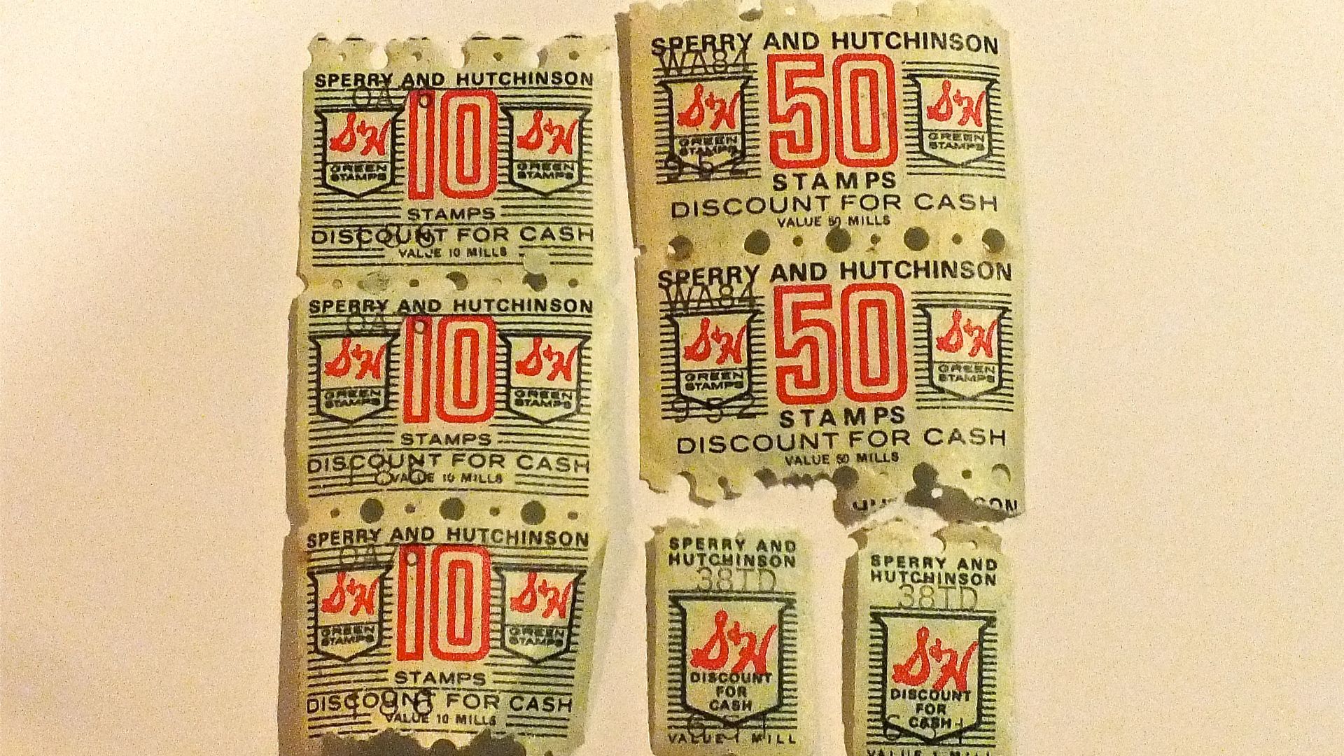 File:S&H Green Stamps of various denominations.jpg