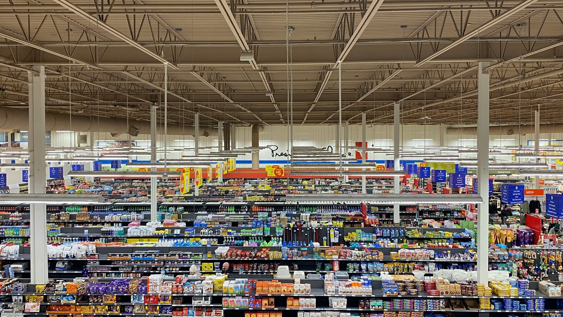 a large grocery store filled with lots of food