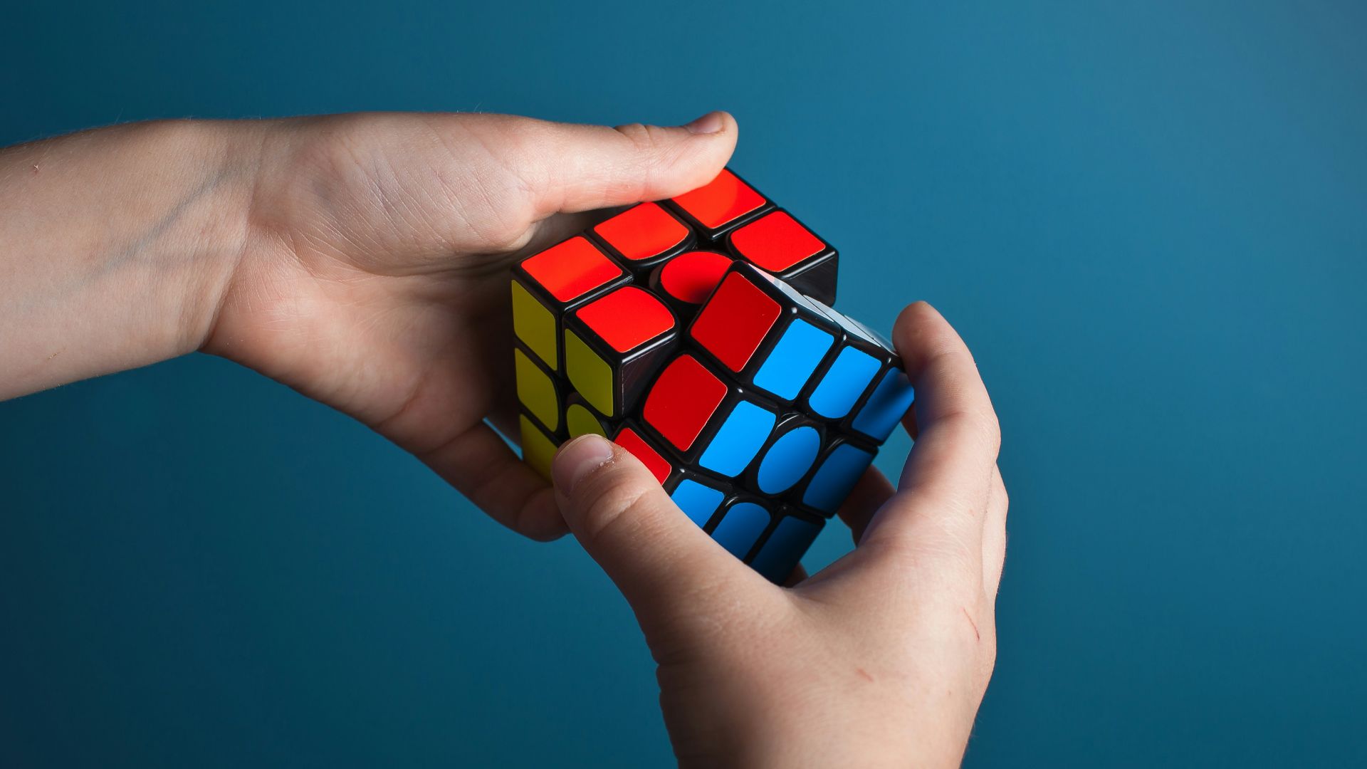 person playing magic cube