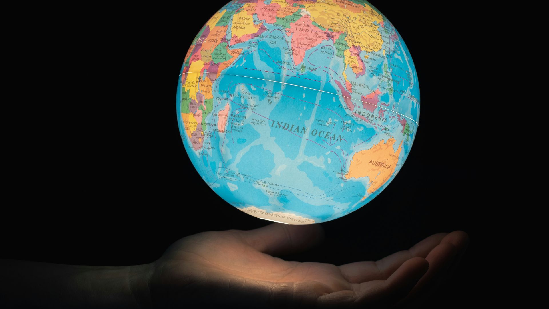 blue and brown desk globe